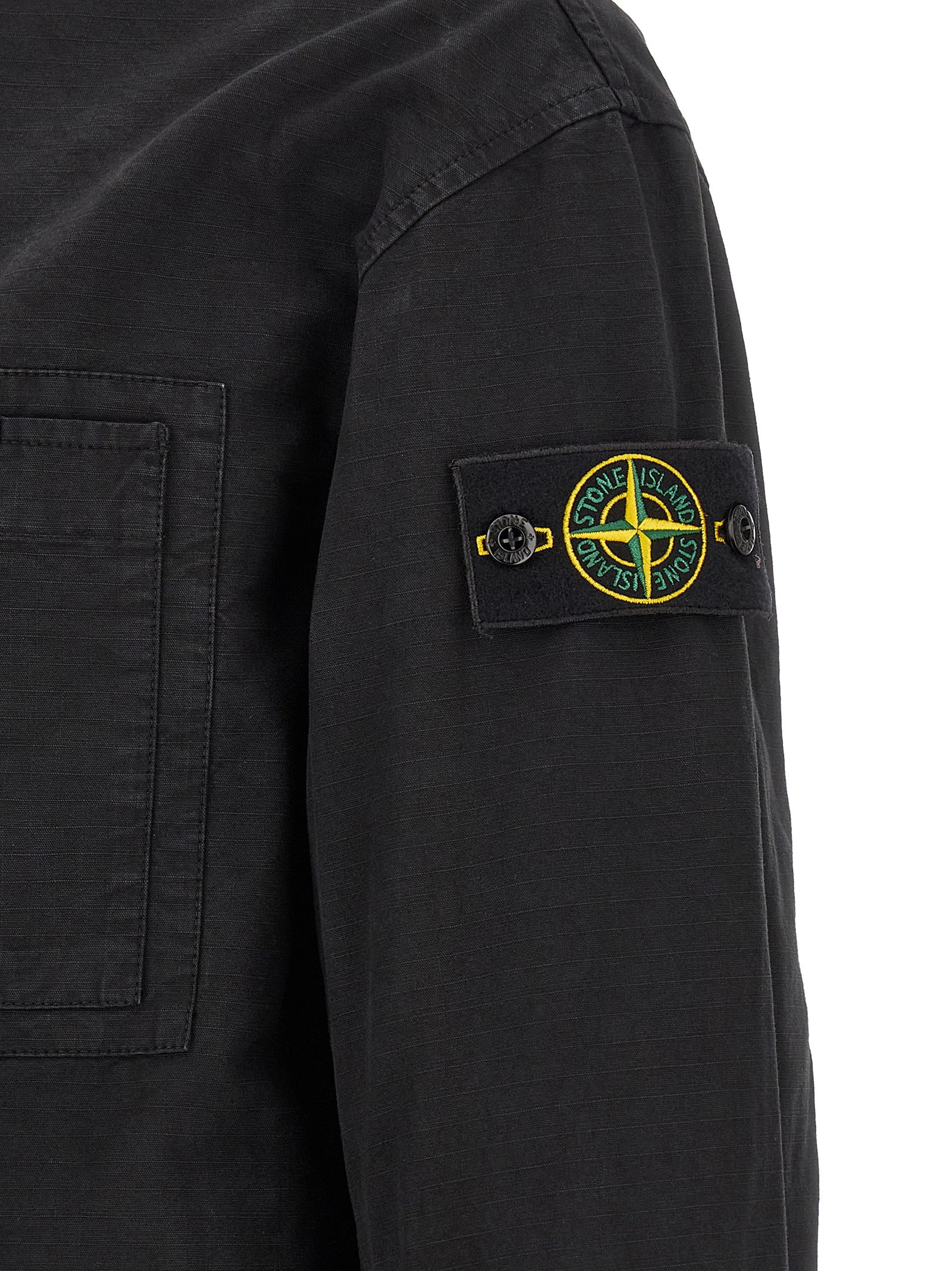 Stone Island Schwarze Baumwoll-Shell-Jacke