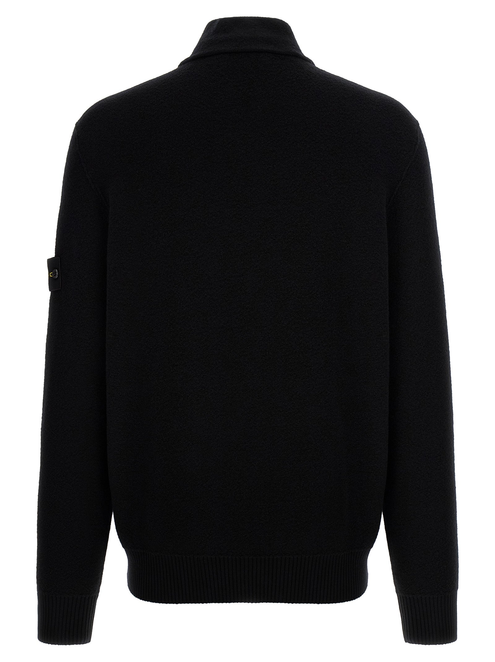 Stone Island Schwarzer Cardigan aus Schurwolle