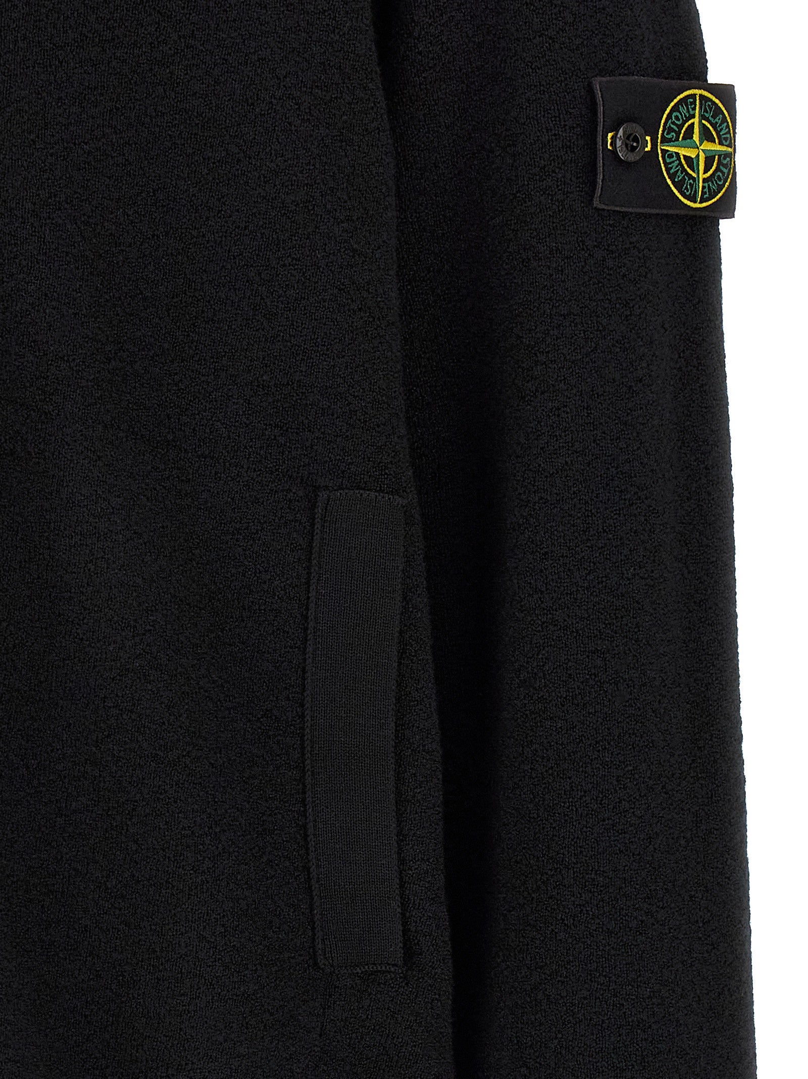Stone Island Schwarzer Cardigan aus Schurwolle