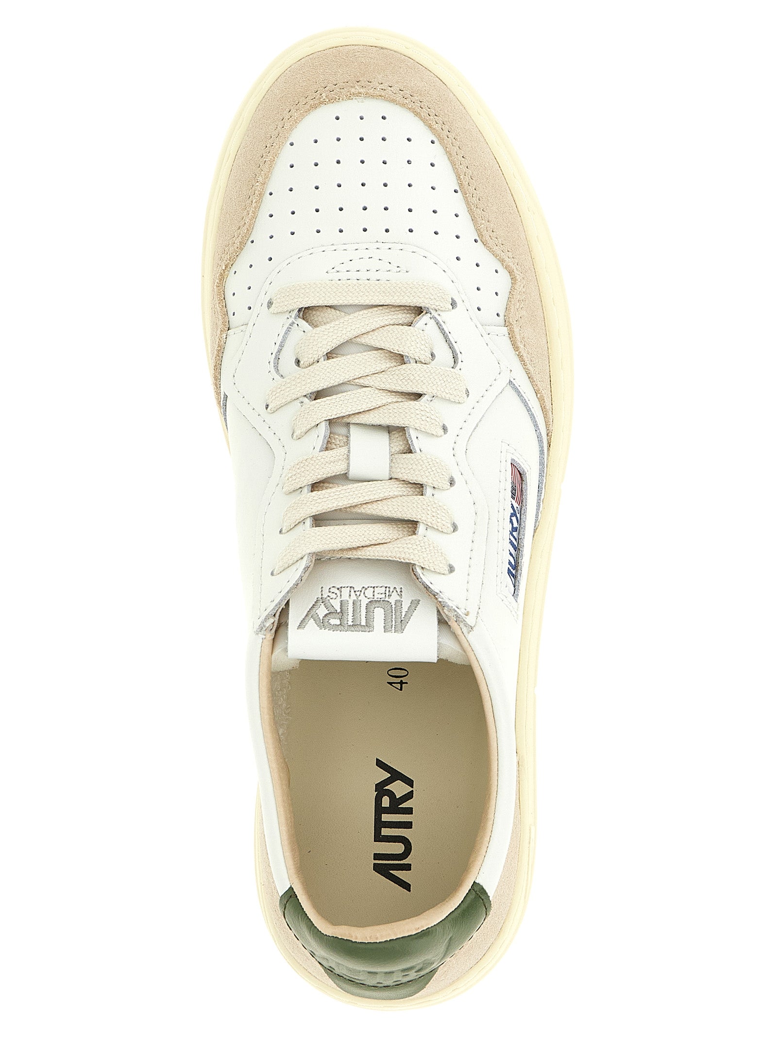 Autry Mehrfarbige Low-Top-Sneaker aus Rindsleder