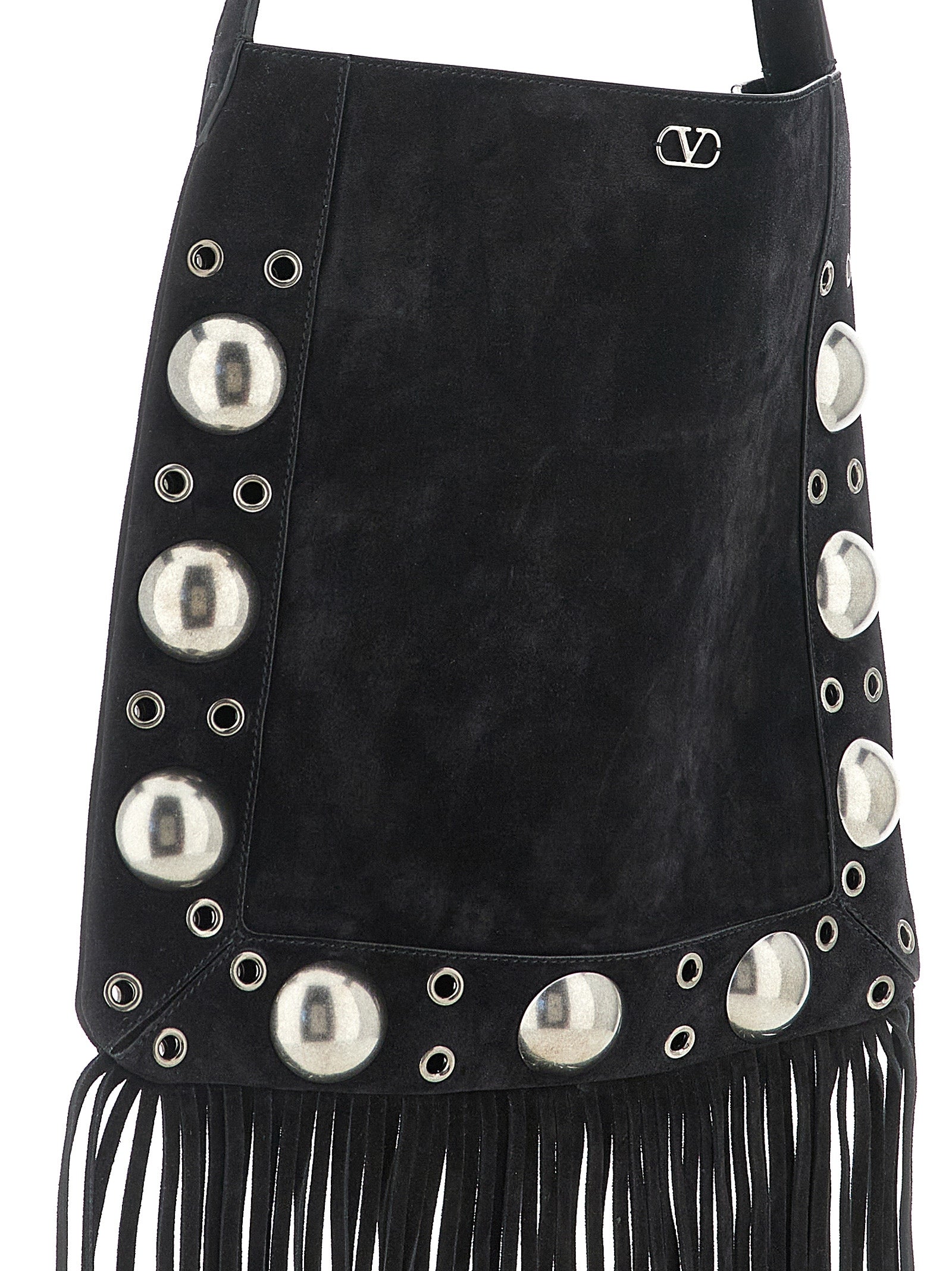 Valentino Garavani Schwarze Kalbsleder-Schultertasche