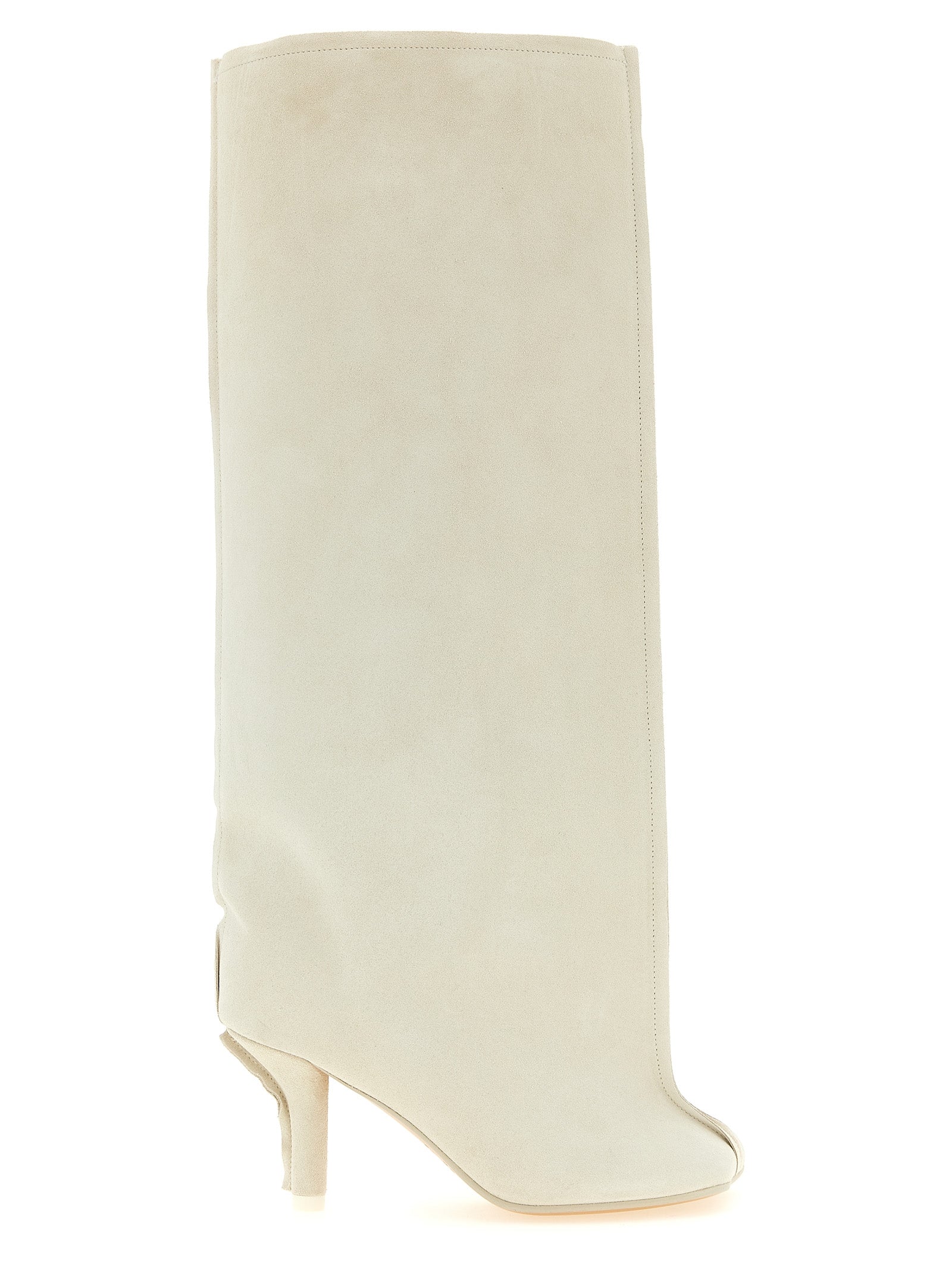MM6 Maison Margiela Weiße Kniehohe Stiefel aus Rindsleder