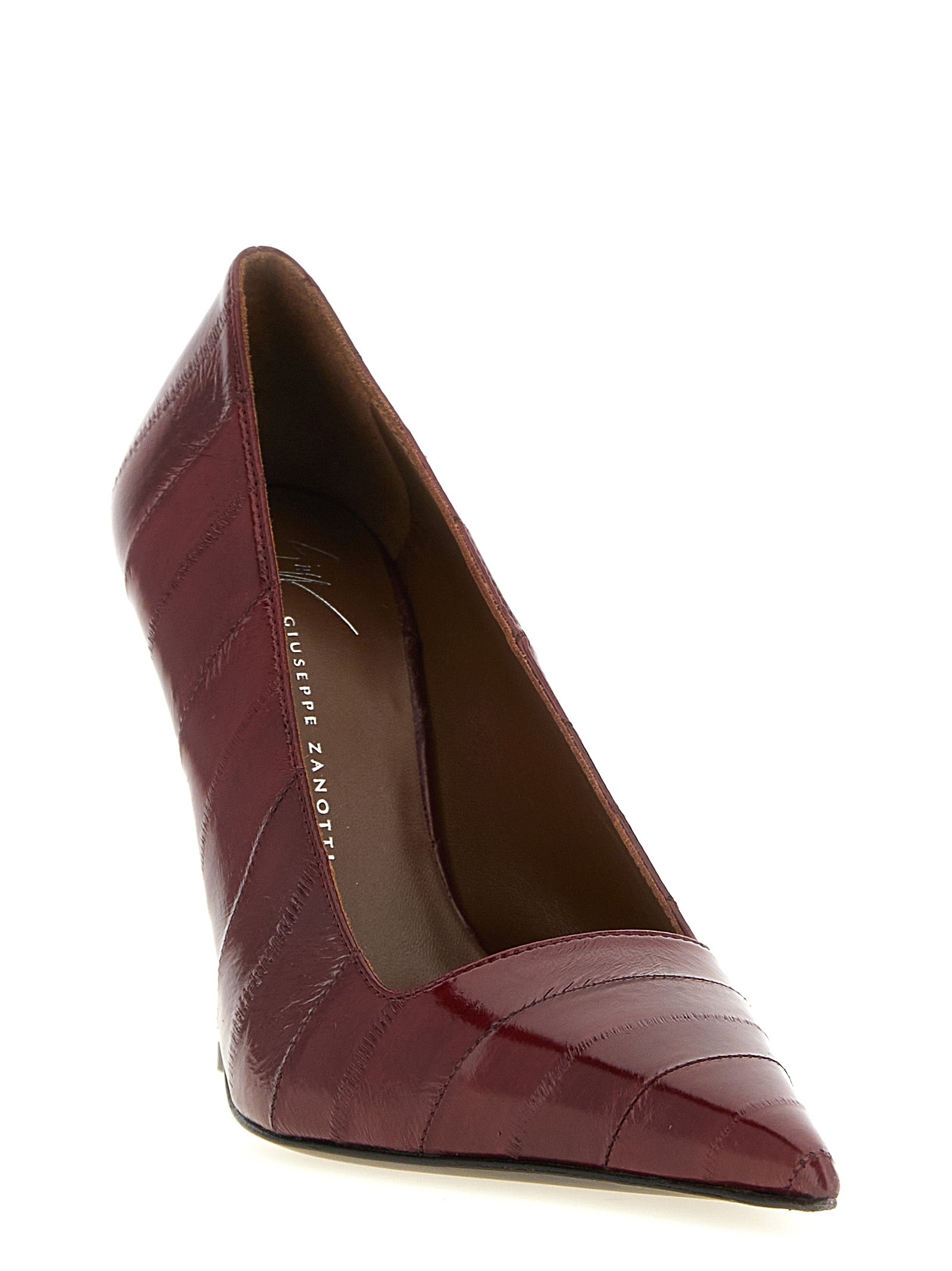 Giuseppe Zanotti Pumps mit hohem Absatz aus bordeauxrotem Leder