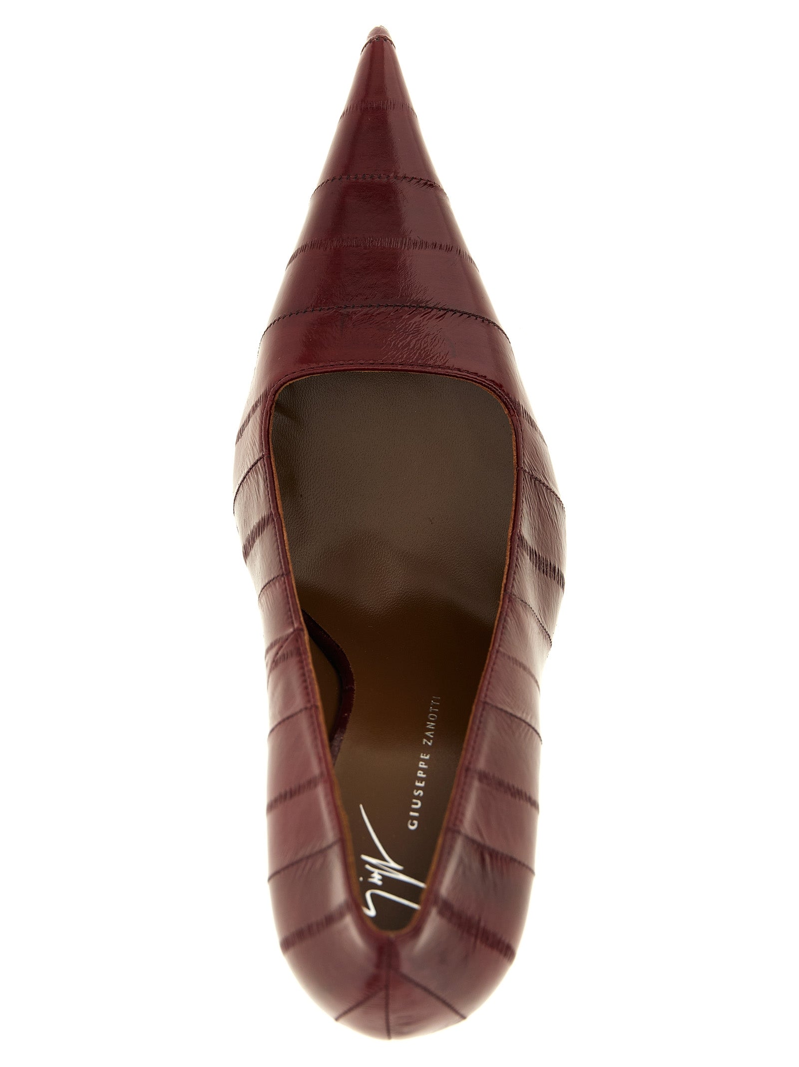 Giuseppe Zanotti Pumps mit hohem Absatz aus bordeauxrotem Leder