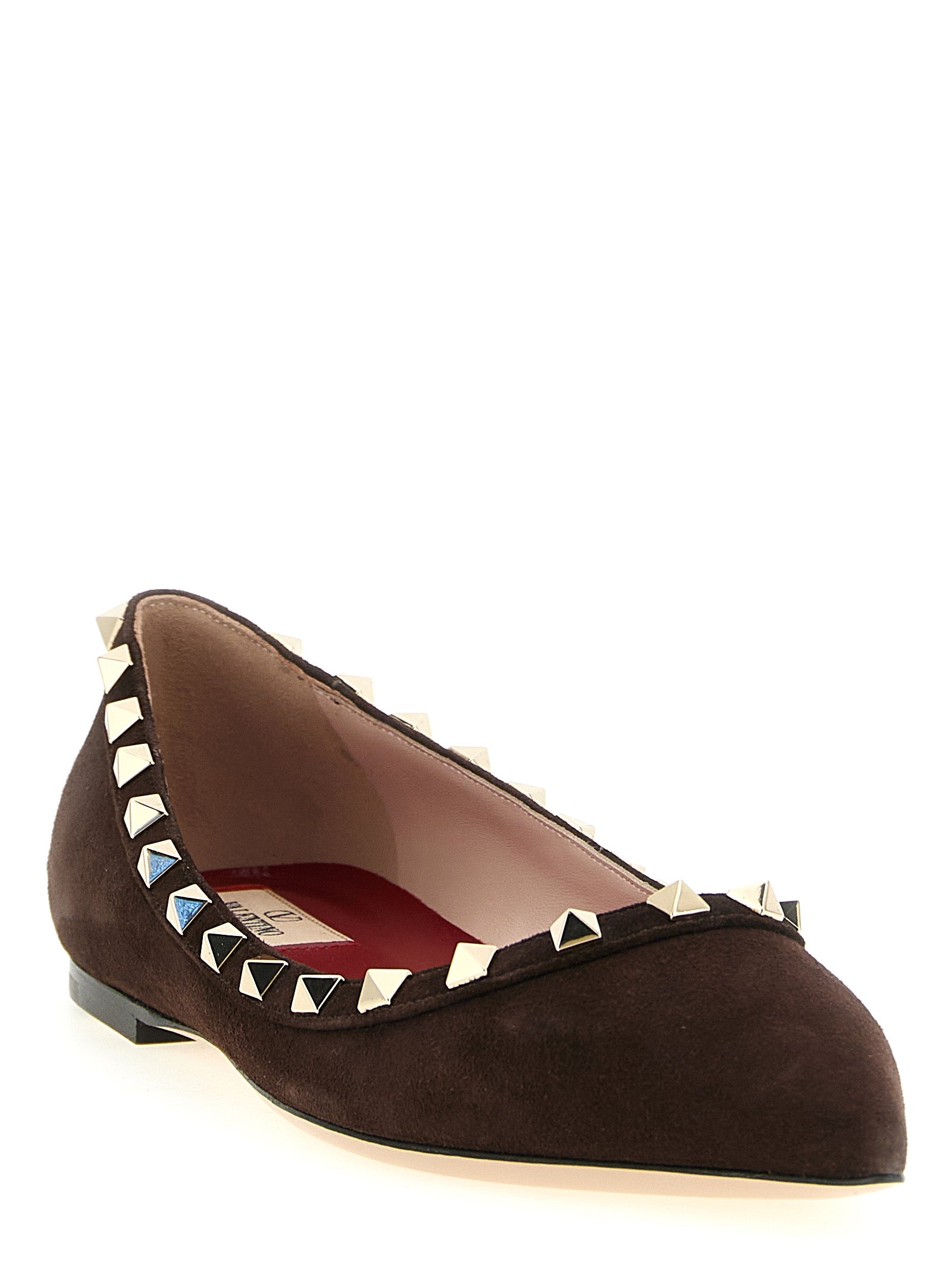 Valentino Garavani Ballerinas aus braunem Kalbsleder