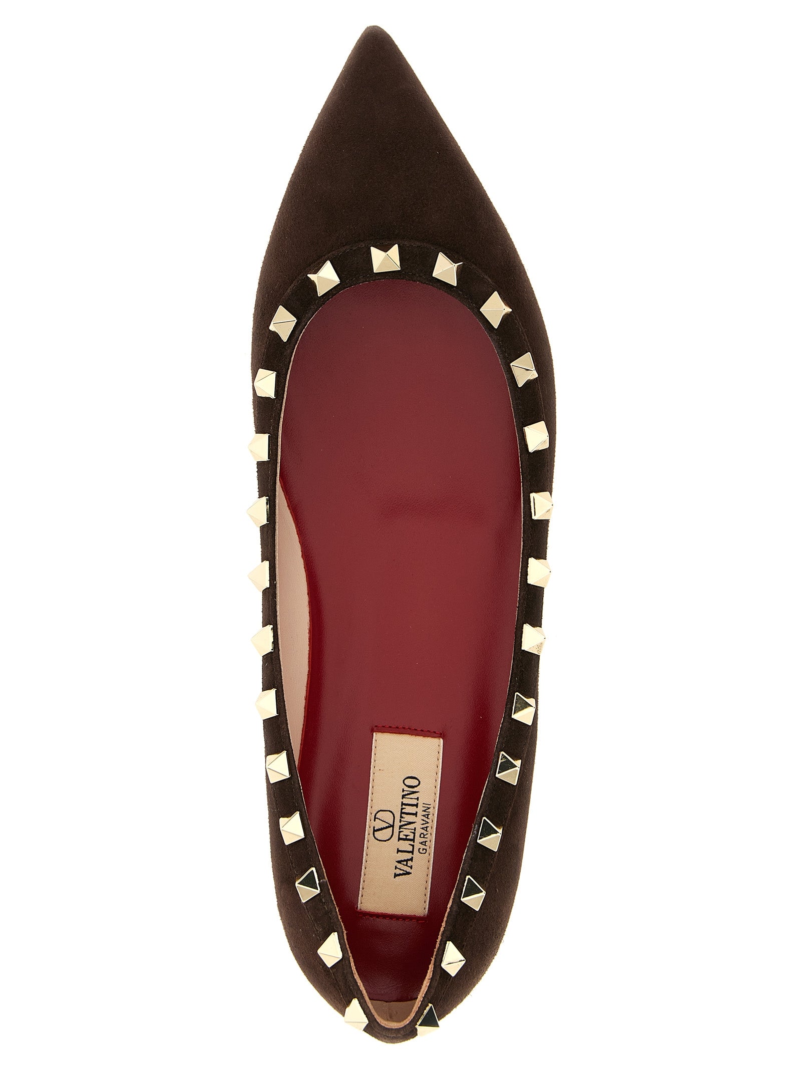 Valentino Garavani Ballerinas aus braunem Kalbsleder