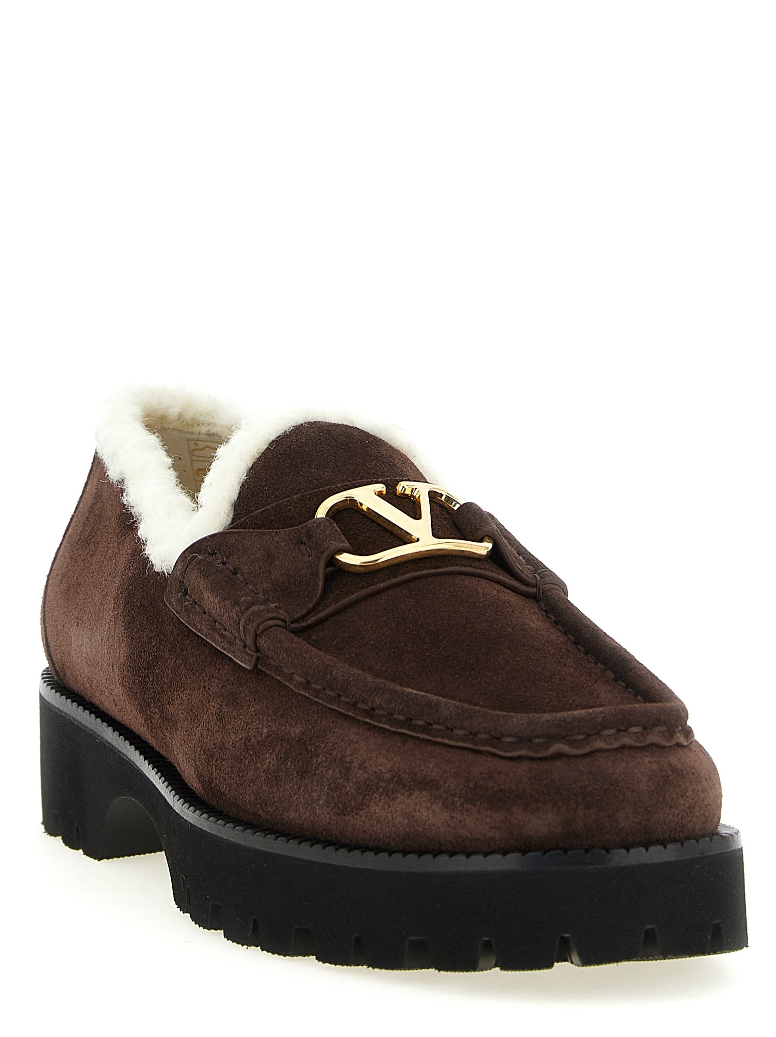 Valentino Garavani Braune Kalbsleder-Slipper