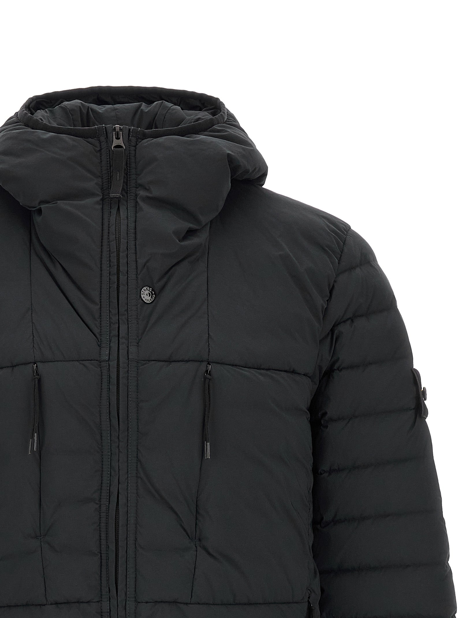 Stone Island Schwarze Polyamid-Shell-Jacke