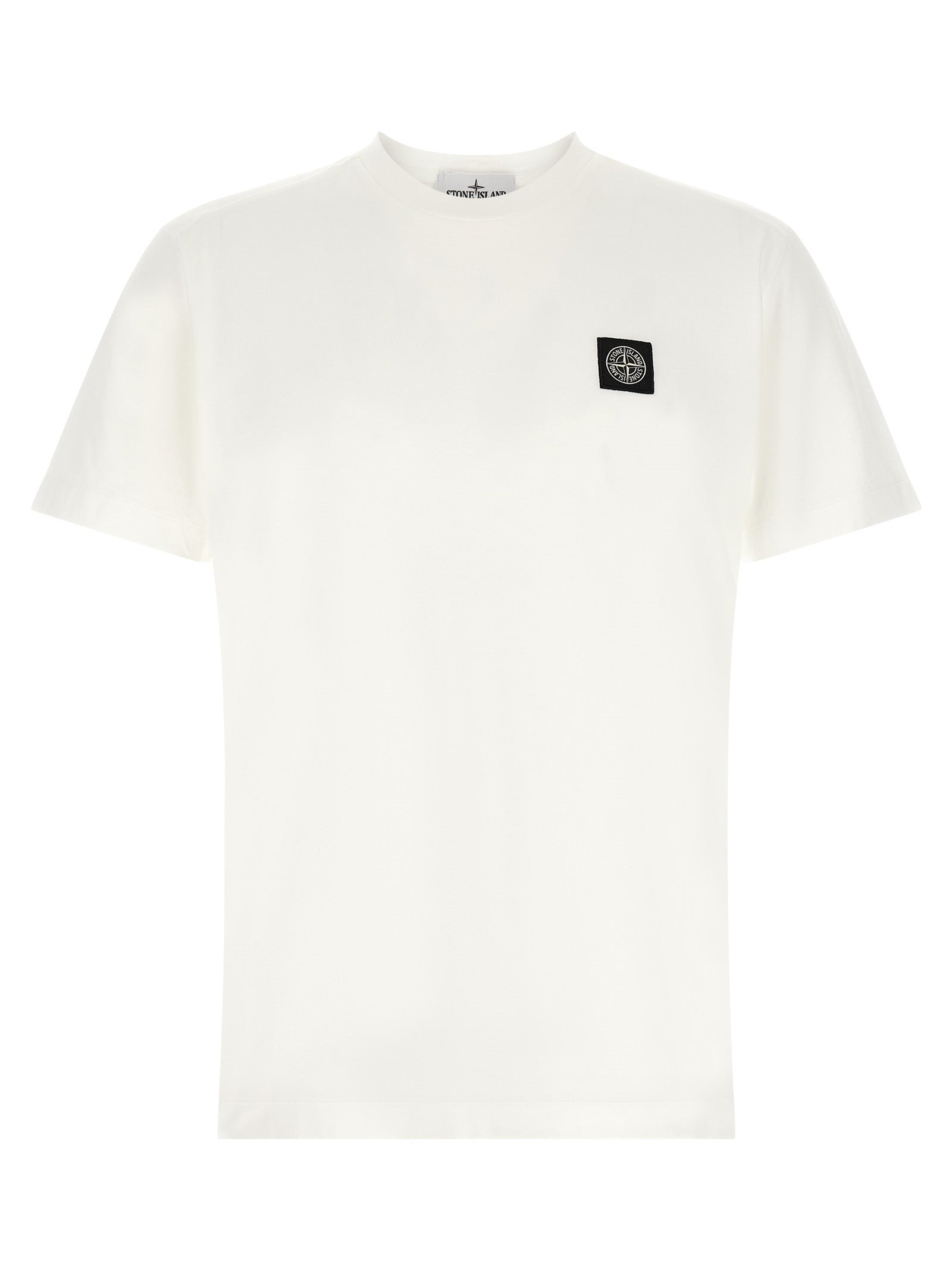 Stone Island Weißes Baumwoll-T-Shirt