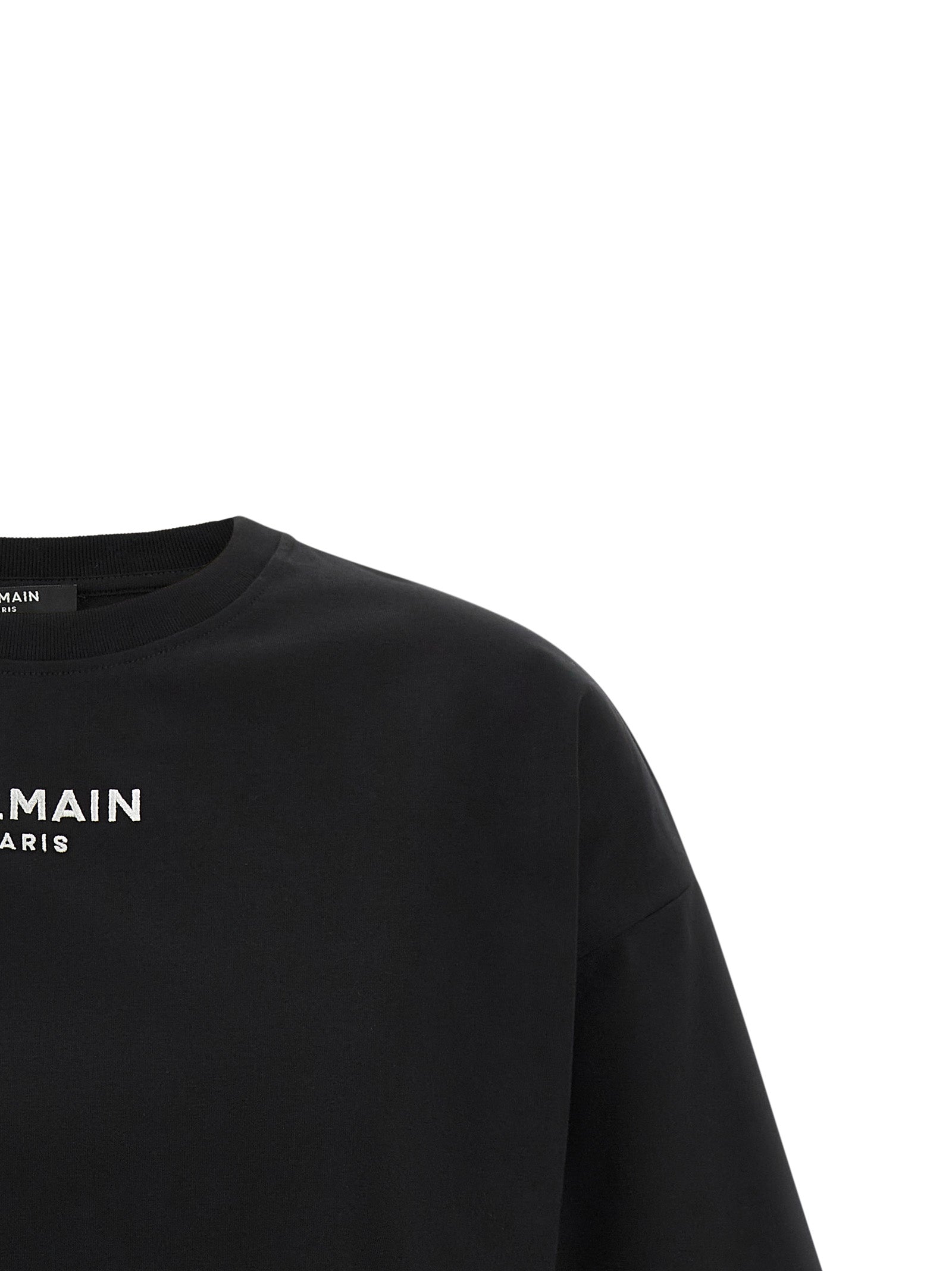 Balmain Schwarzes Baumwoll-T-Shirt