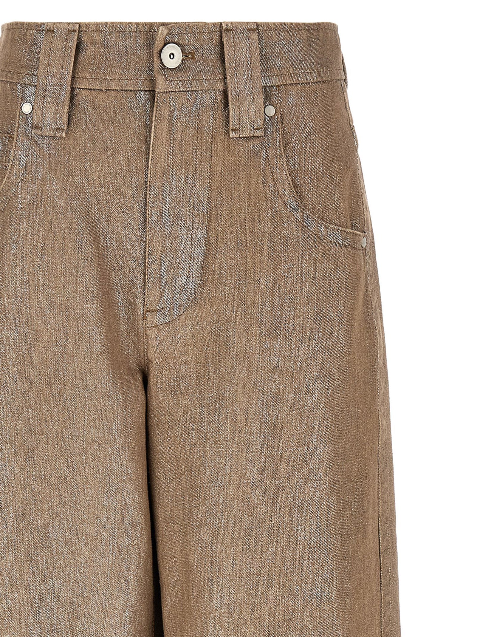Brunello Cucinelli Beige Baumwoll Jeans im Relaxed Fit
