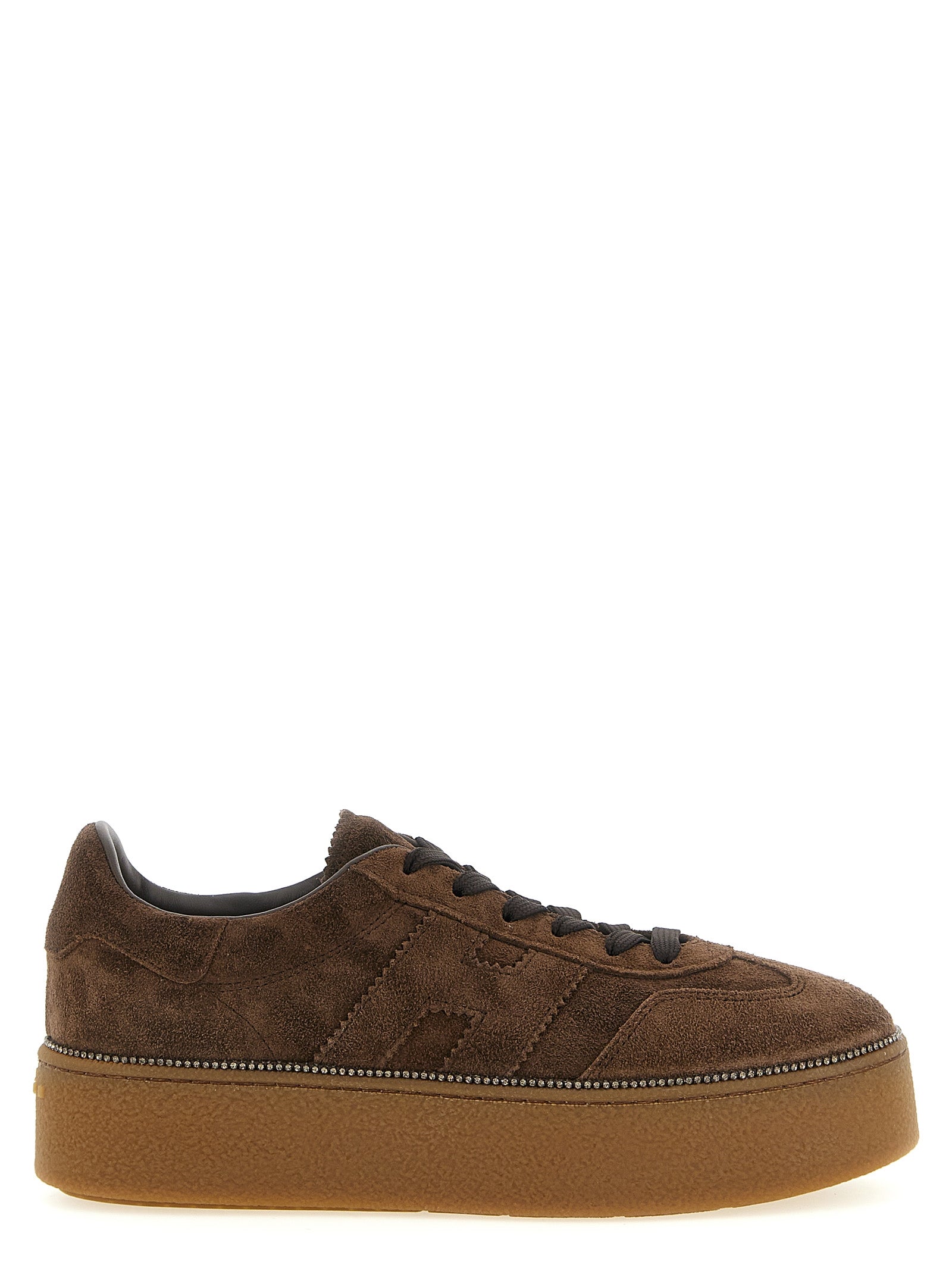Hogan Braune Kalbsleder Plateau-Sneaker