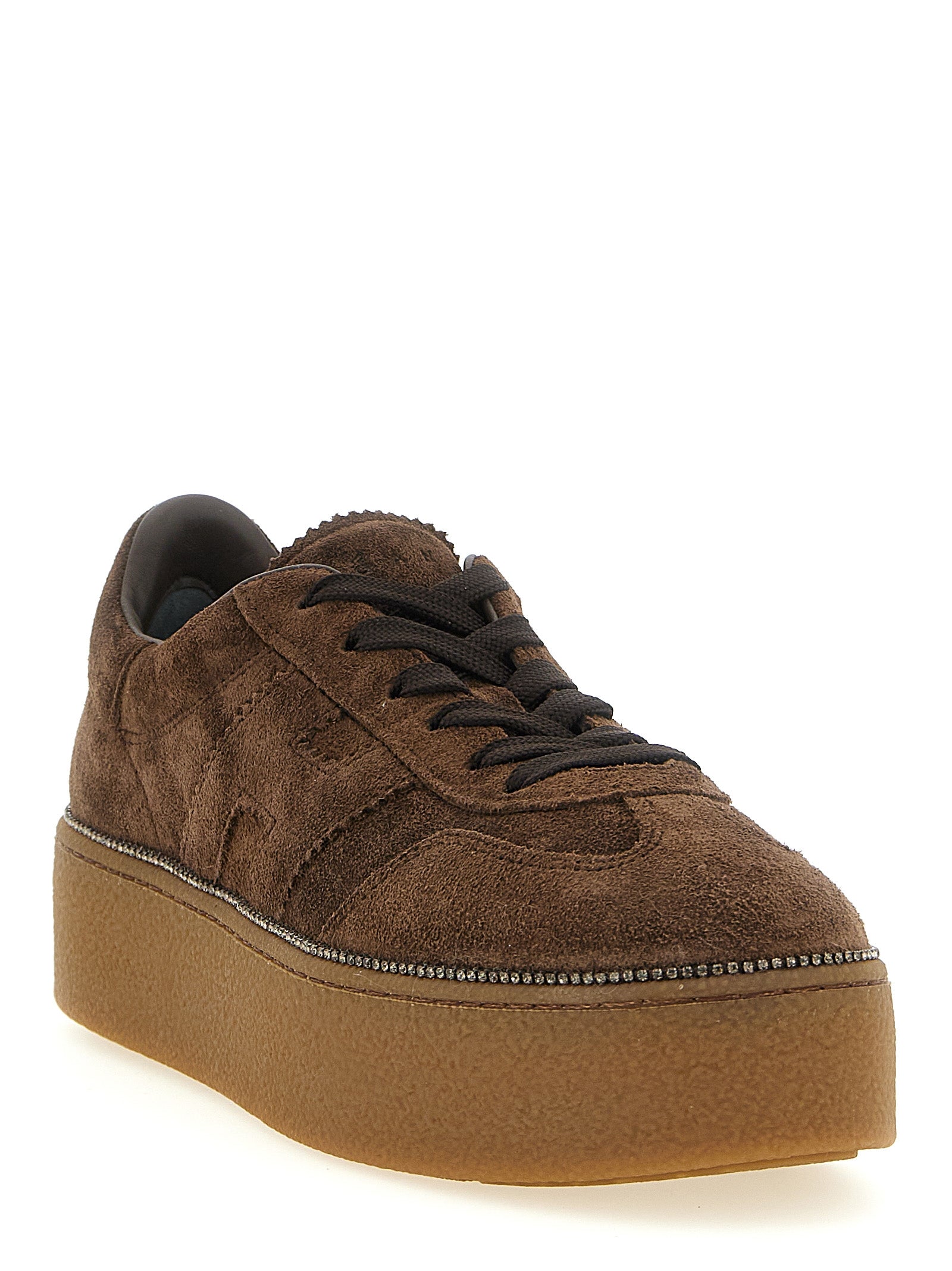 Hogan Braune Kalbsleder Plateau-Sneaker