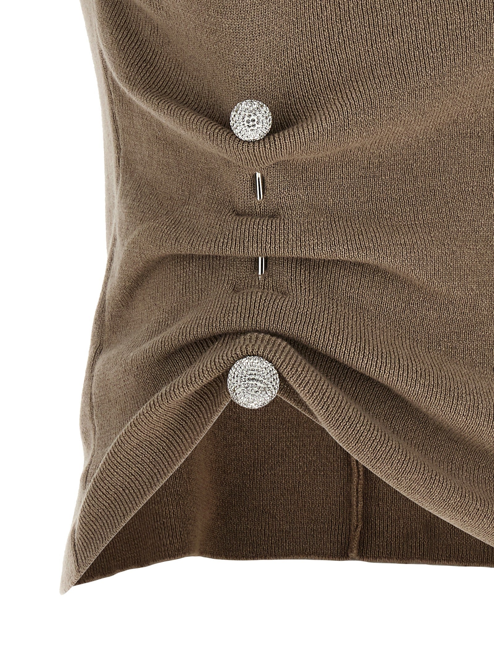 Giuseppe Di Morabito Ärmelloses T-Shirt aus reiner Schurwolle in Beige