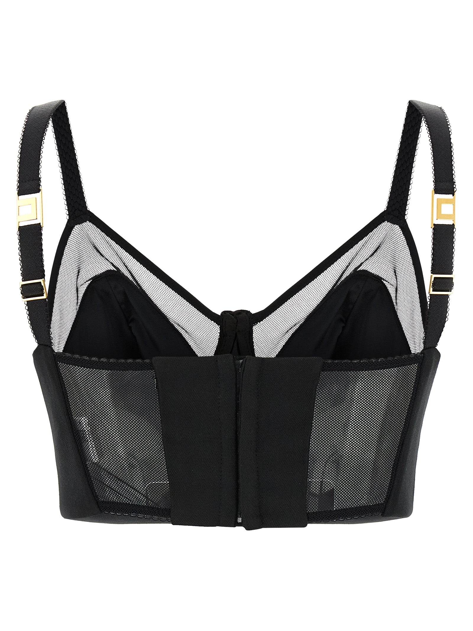 Elisabetta Franchi Schwarze Tanktops aus reiner Schurwolle