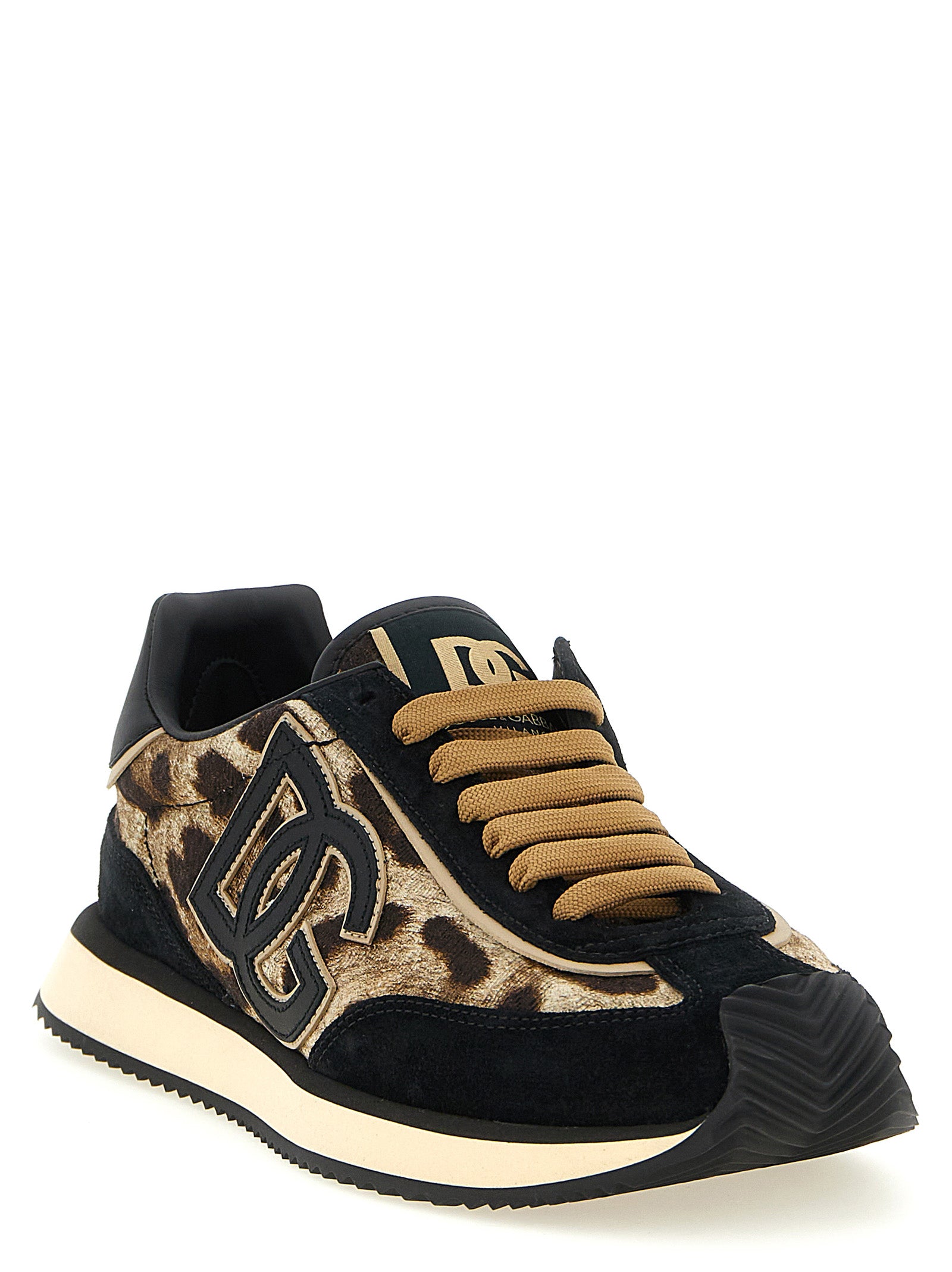 Dolce & Gabbana Mehrfarbige Low-Top-Sneaker aus Baumwolle
