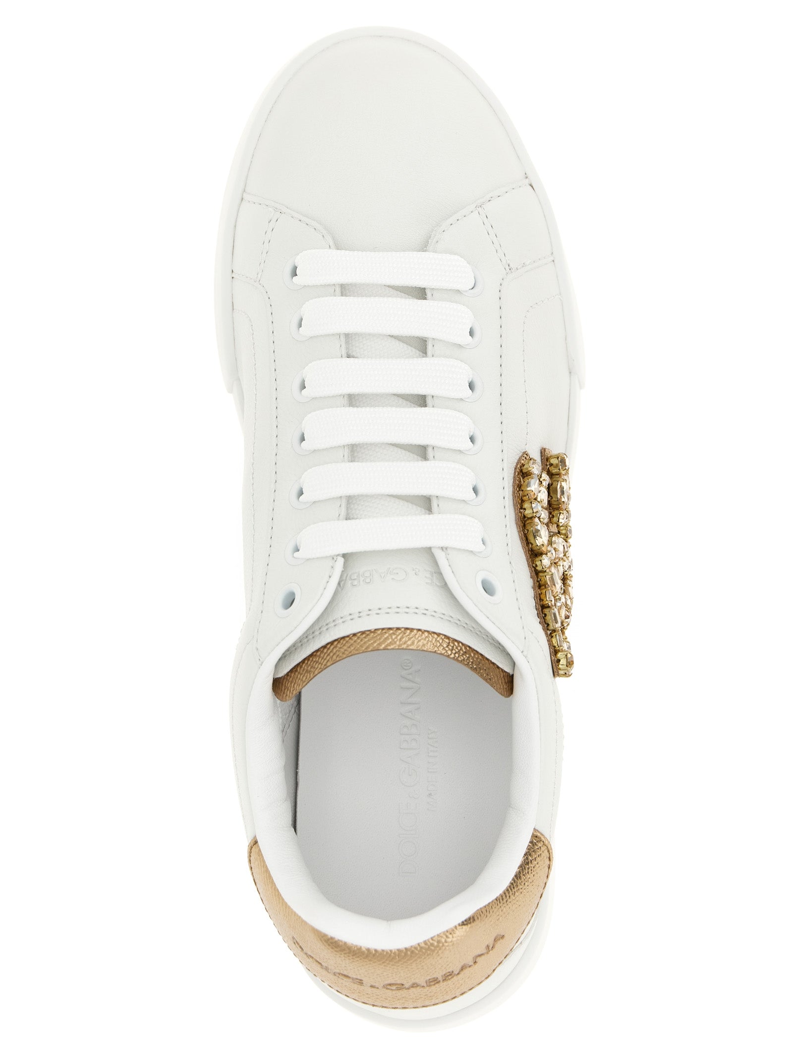Dolce & Gabbana Sneakers aus Kalbsleder in Gold