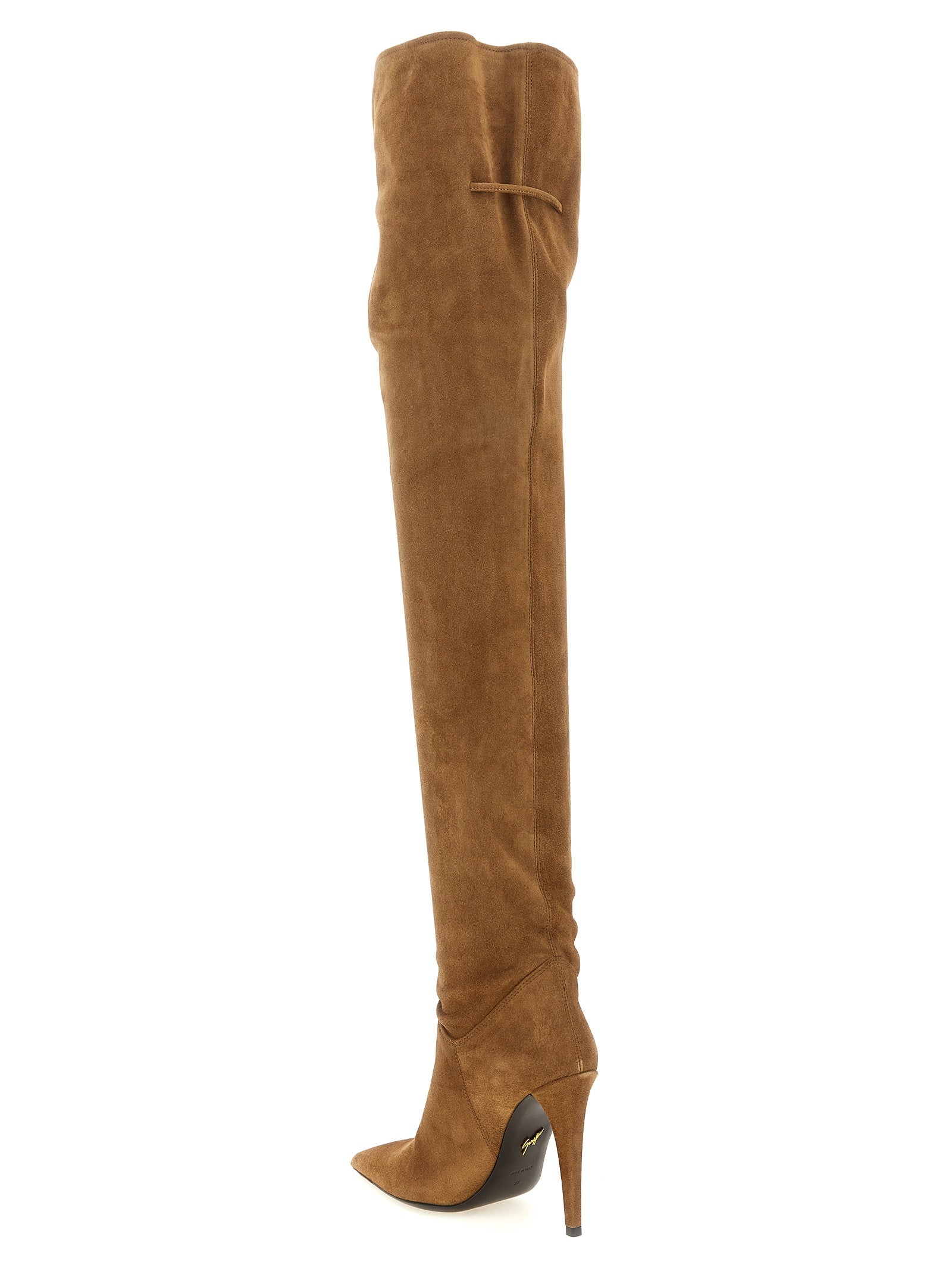 Giuseppe Zanotti Braun Kalbsleder Overknee-Stiefel