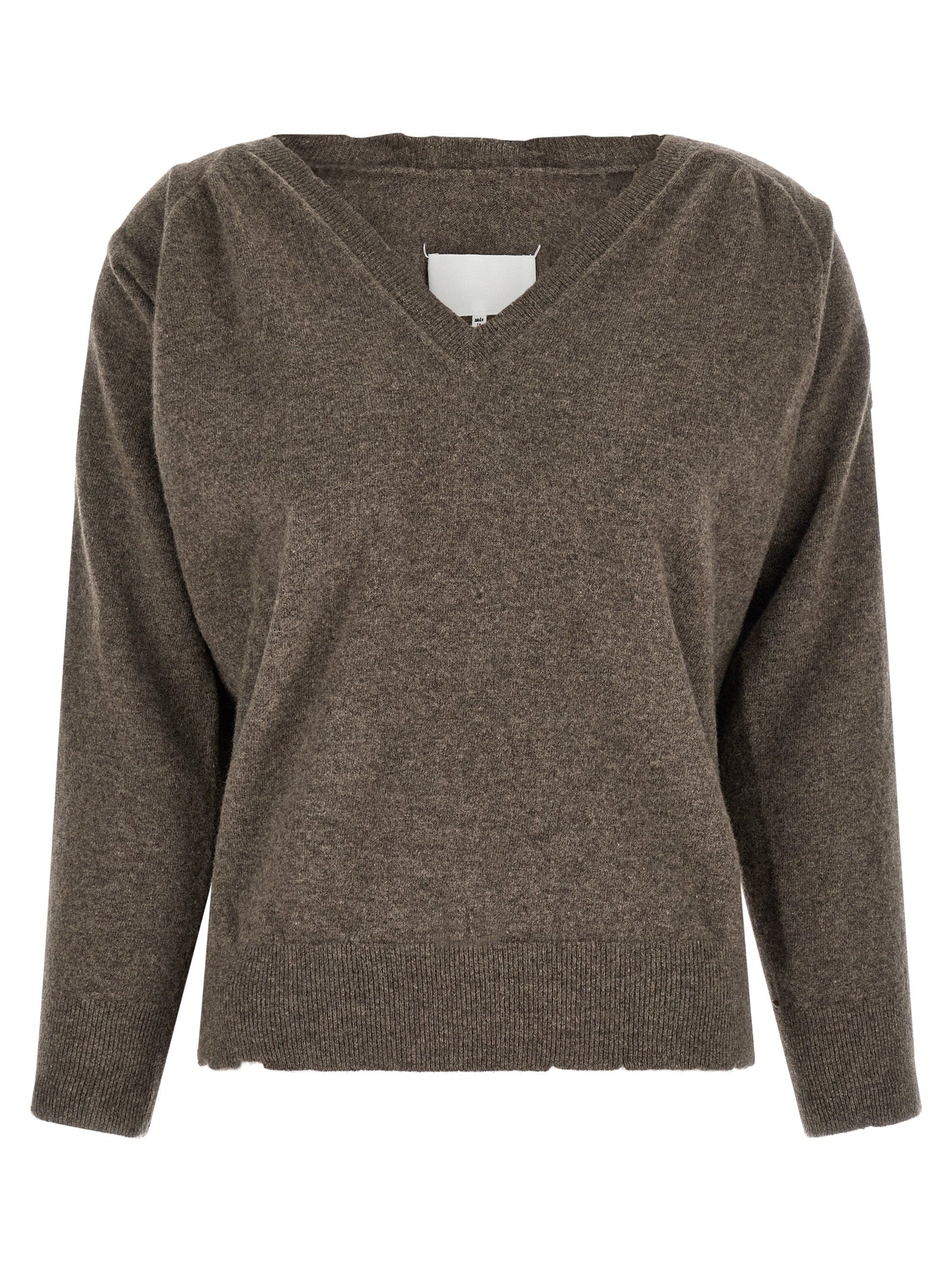 Maison Margiela Brauner Cardigan aus reiner Schurwolle