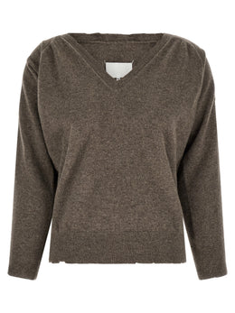 Maison Margiela Brauner Cardigan aus reiner Schurwolle