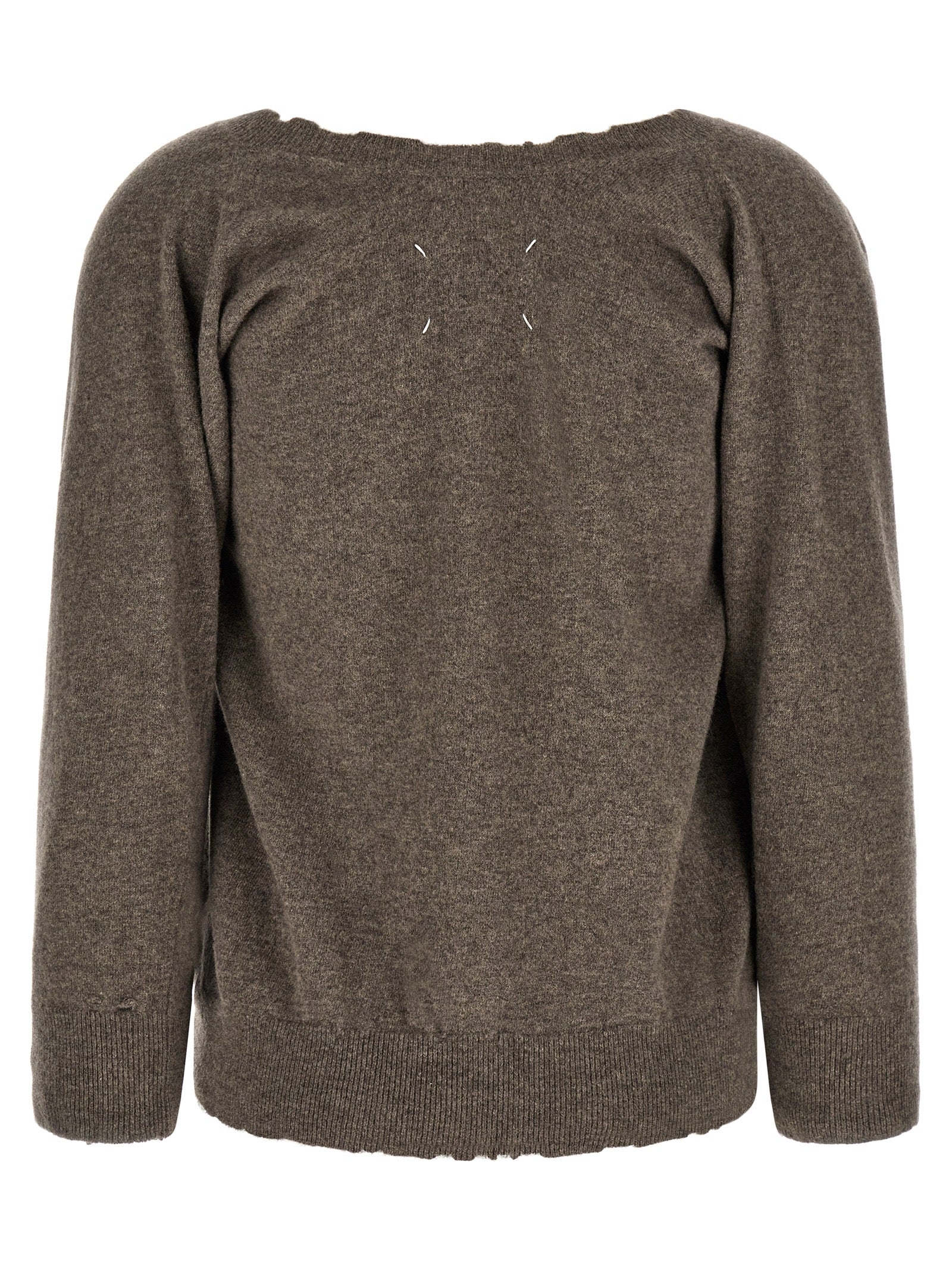 Maison Margiela Brauner Cardigan aus reiner Schurwolle