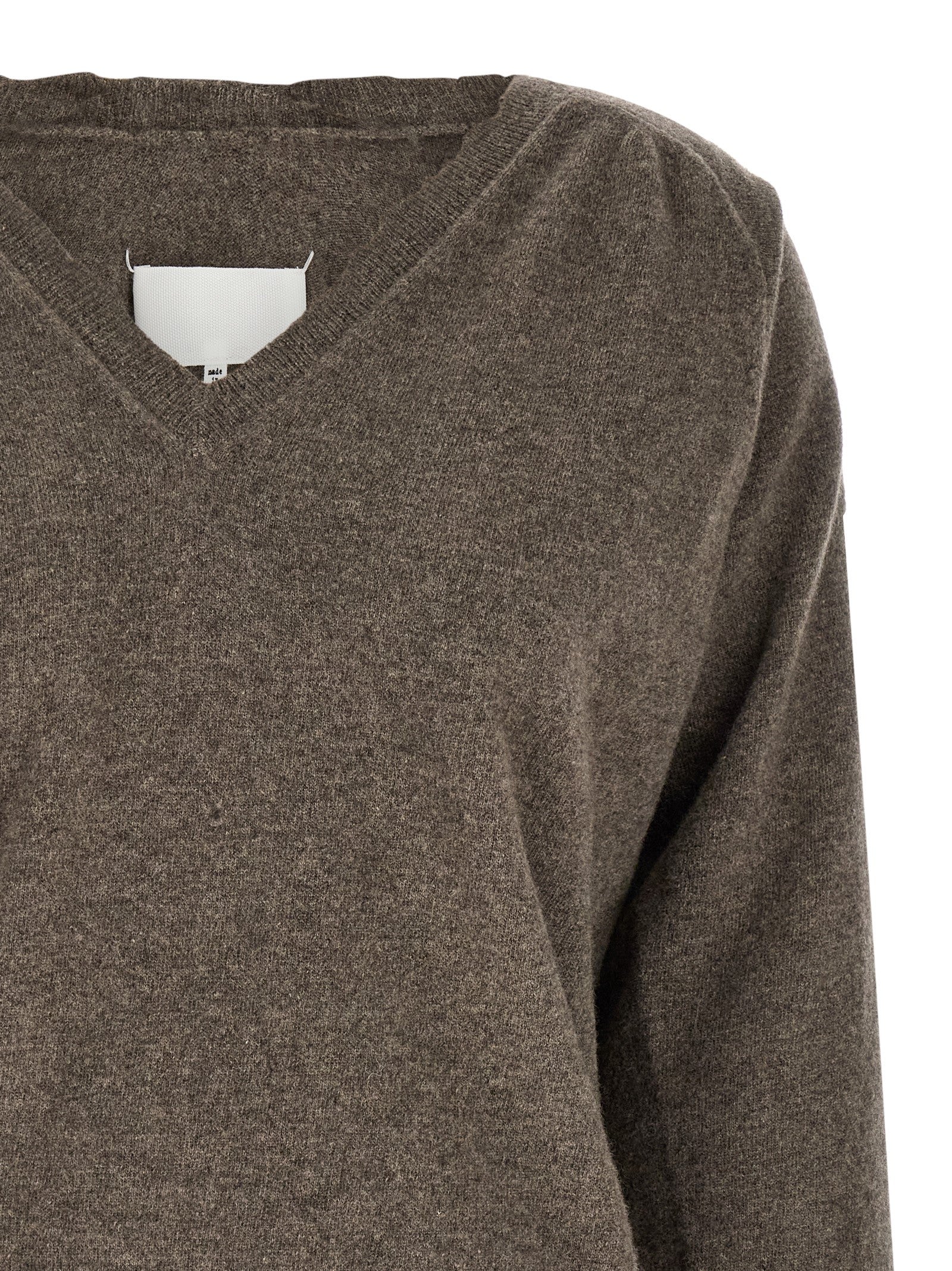 Maison Margiela Brauner Cardigan aus reiner Schurwolle