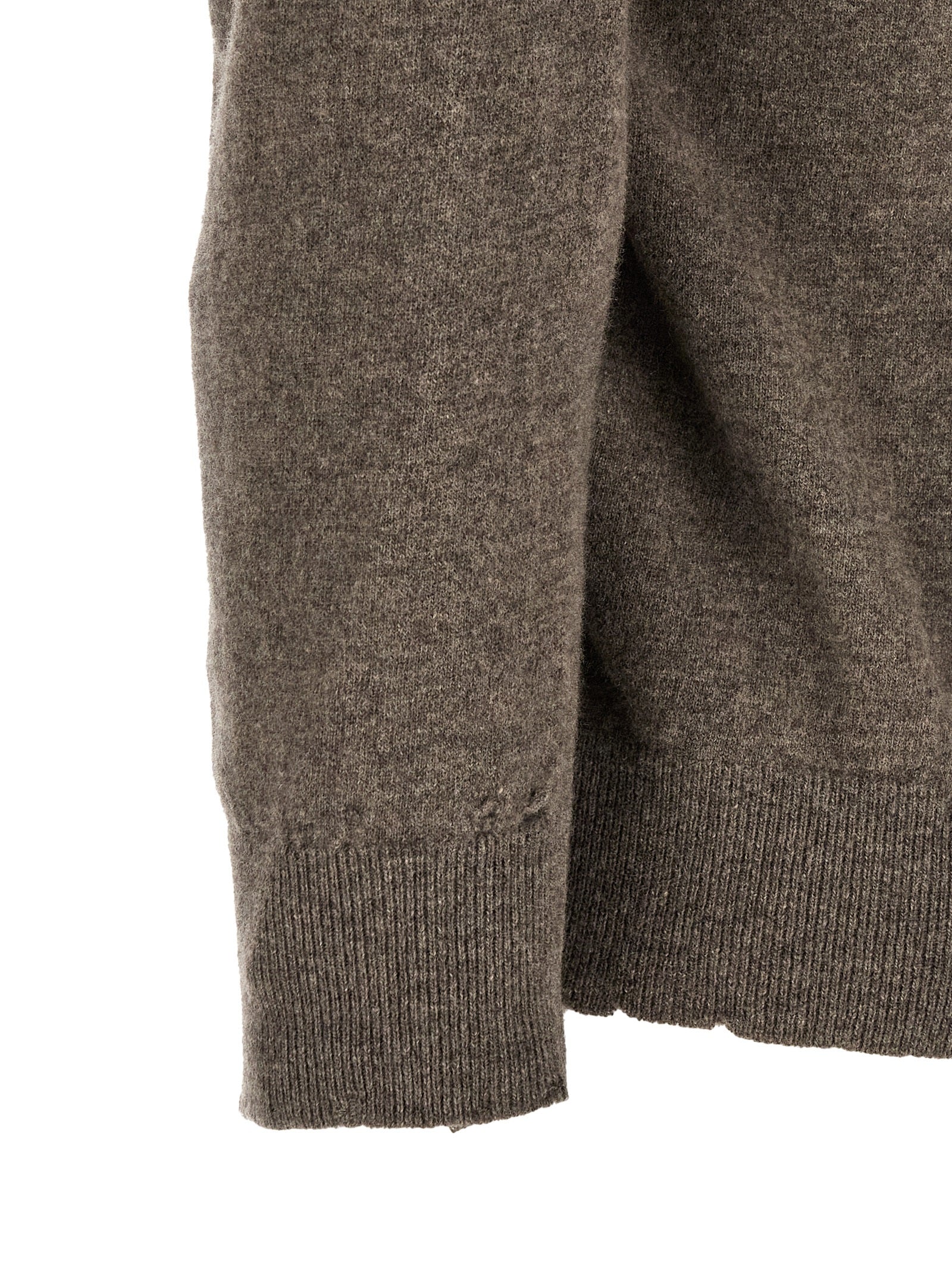 Maison Margiela Brauner Cardigan aus reiner Schurwolle