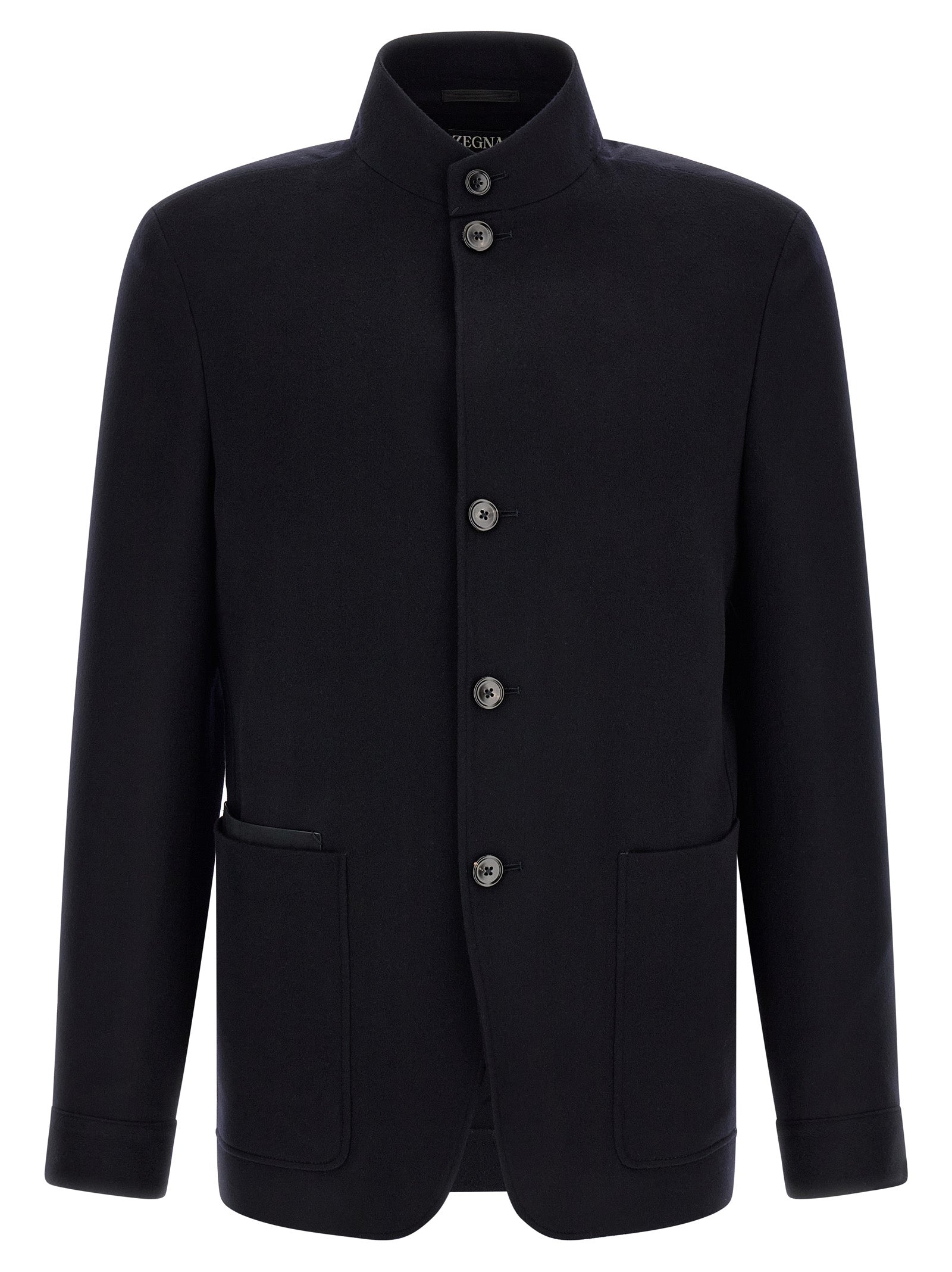 ZEGNA Blaue Kaschmir-Jacke in voller Länge