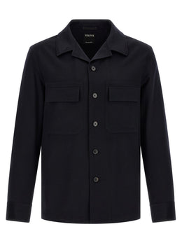 ZEGNA Blaue Wollbluse