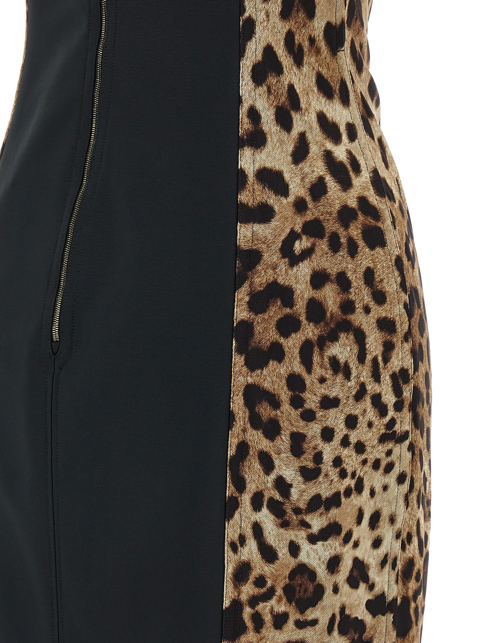 Dolce & Gabbana Braunes Midikleid aus Polyamid
