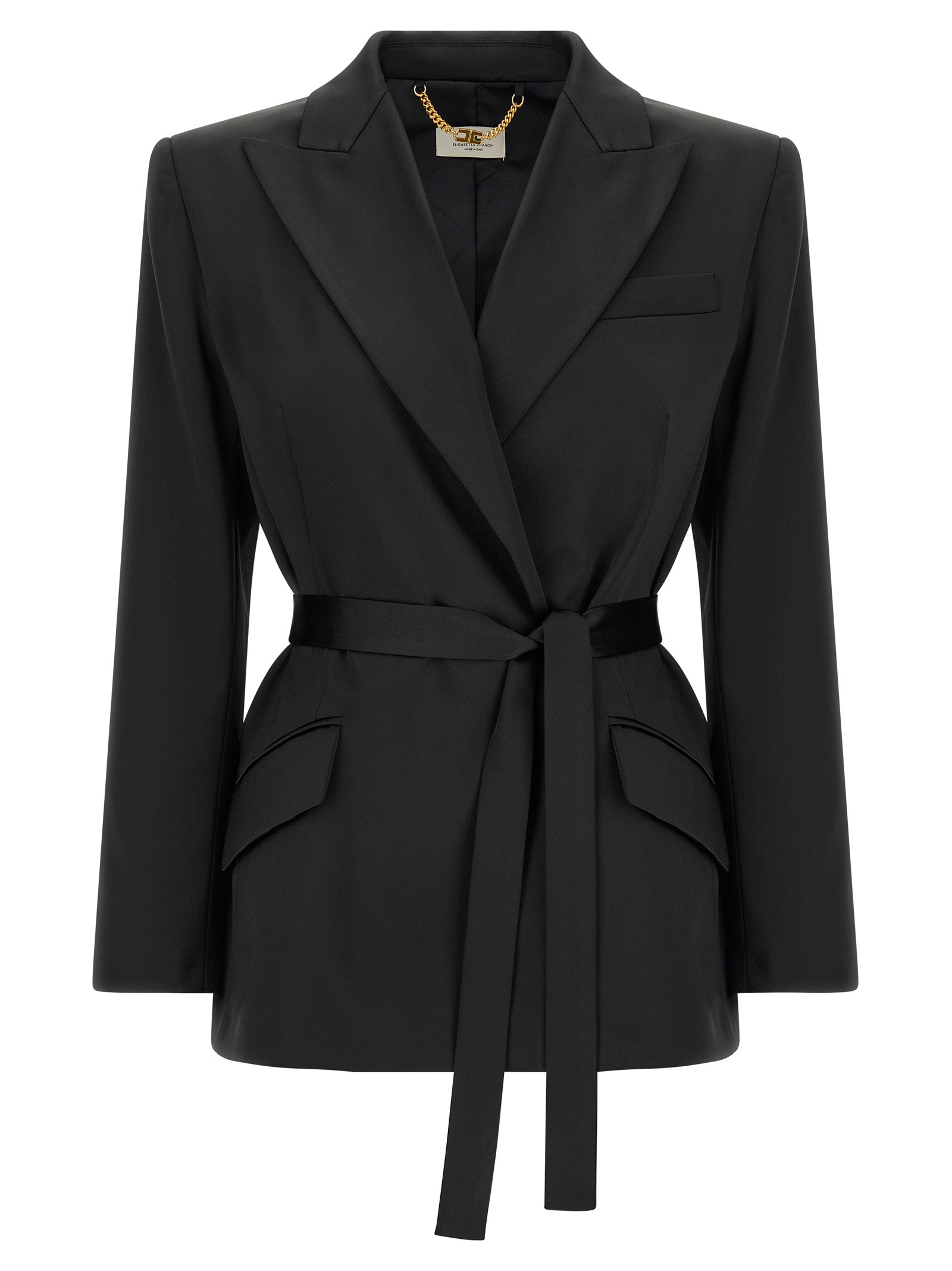 Elisabetta Franchi Schwarzer Blazer aus Polyester