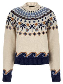 Alanui Mehrfarbige Strickjacke aus reiner Schurwolle