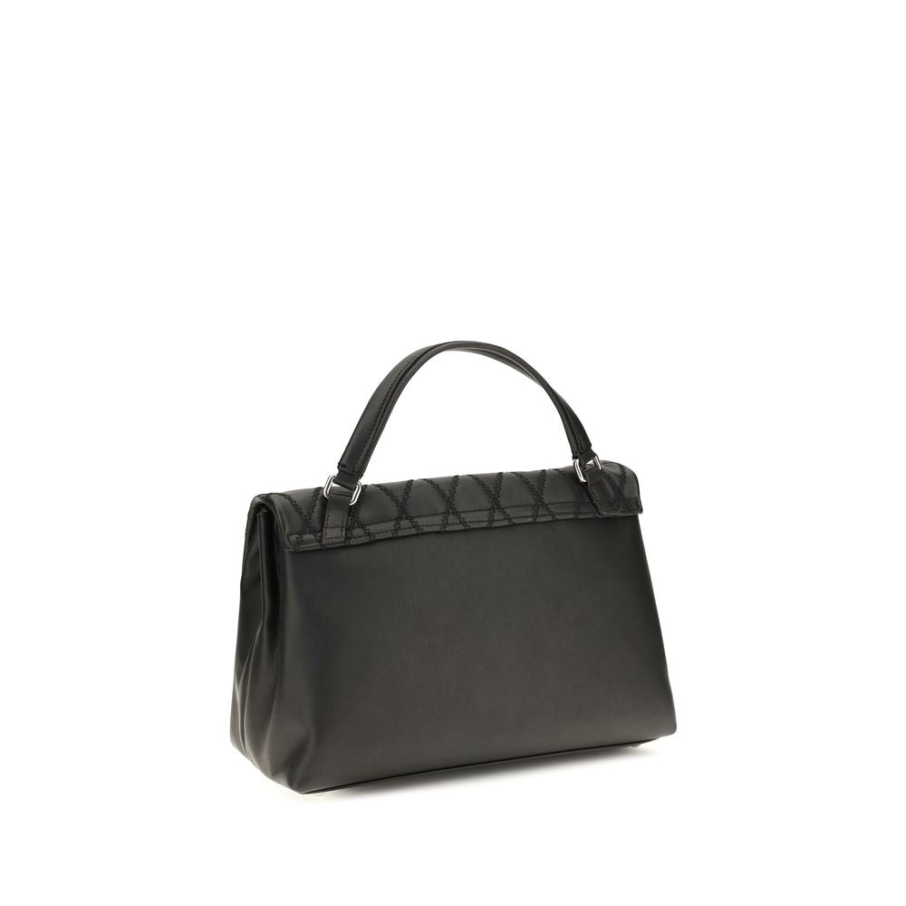 Zanellato Schwarze Bos Taurus Kalbsleder Schultertasche
