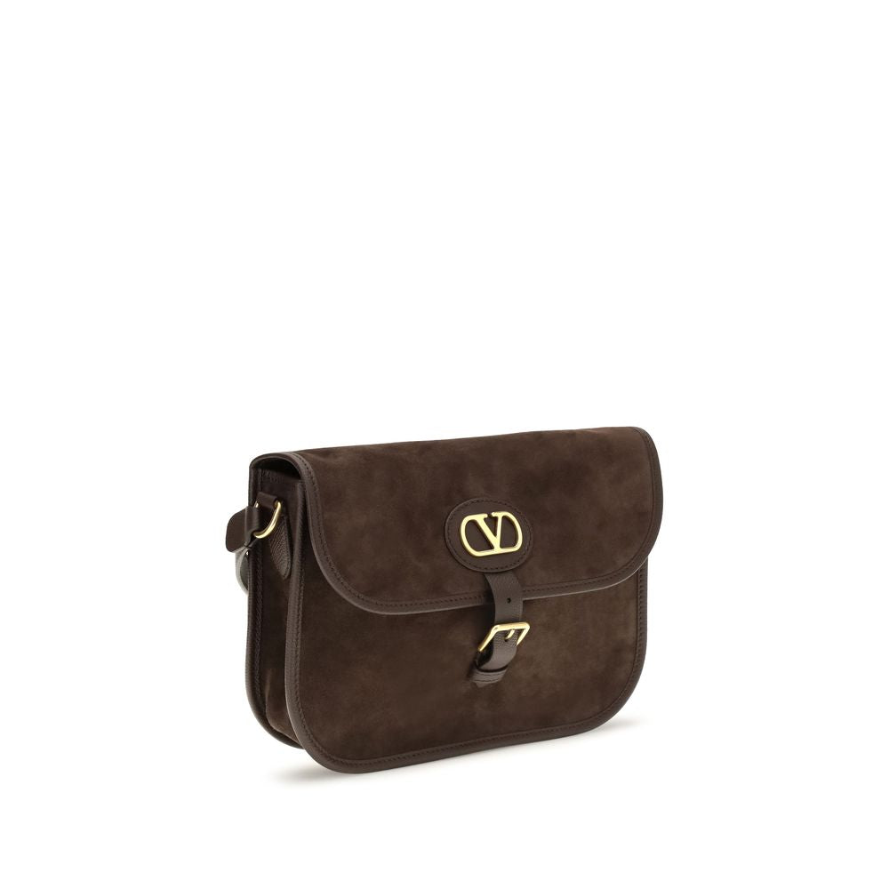 Valentino Garavani Braune Kalbsleder Bos Taurus Schultertasche