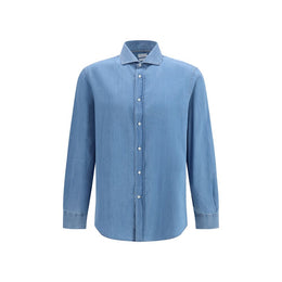 Brunello Cucinelli Blaues Denim-Hemd