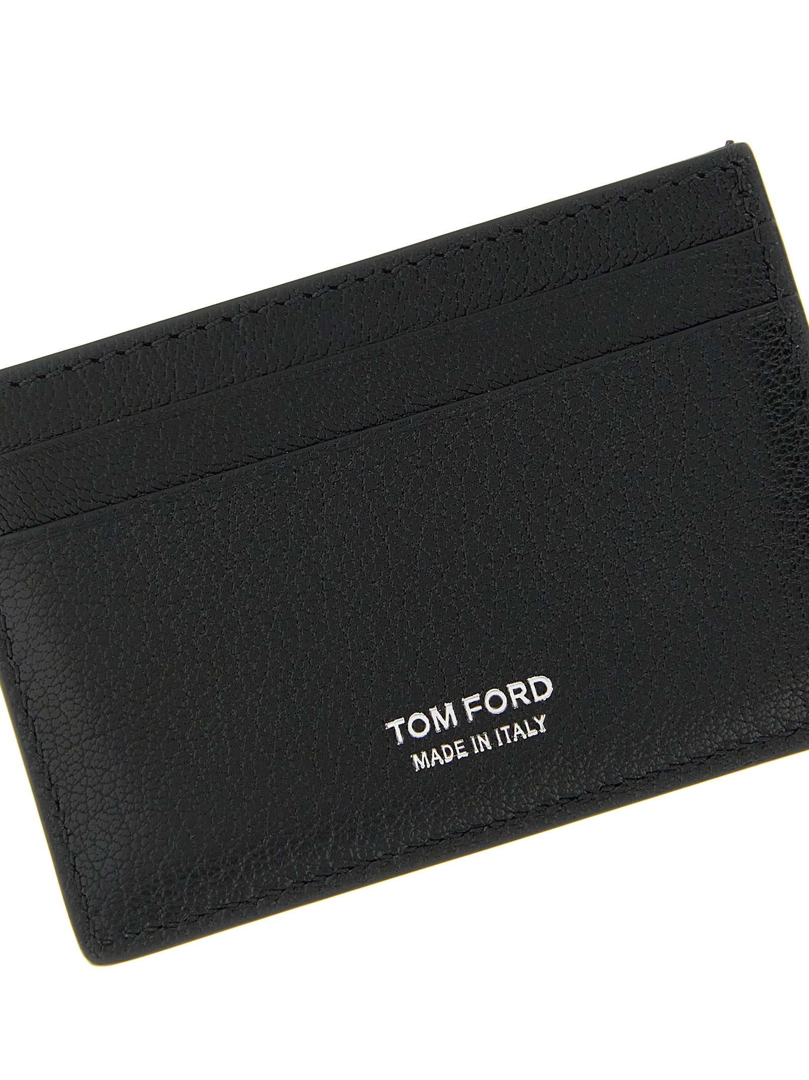Tom Ford Kartenetui aus schwarzem Ziegenleder