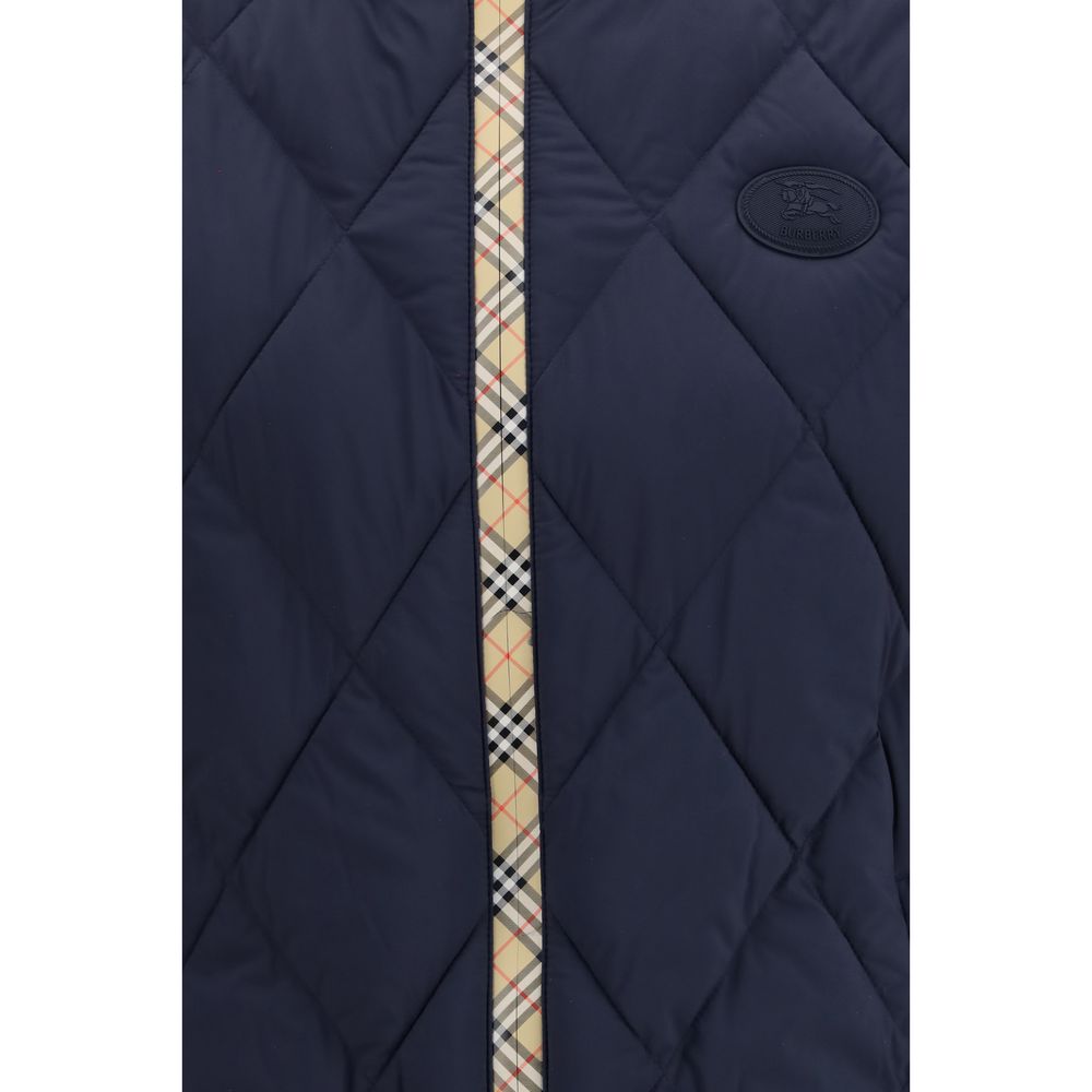 Burberry Blaue Ärmellose Jacke aus Polyamid