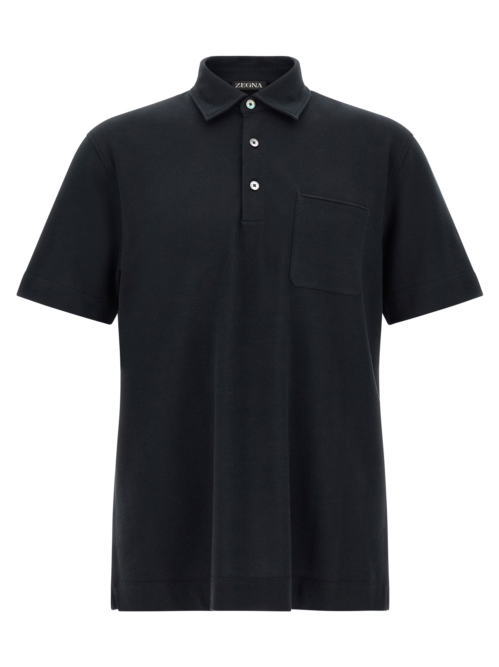 ZEGNA Blaues Baumwoll-Polohemd