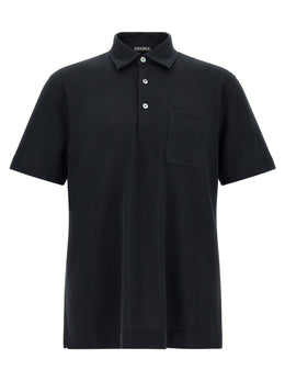 ZEGNA Blaues Baumwoll-Polohemd