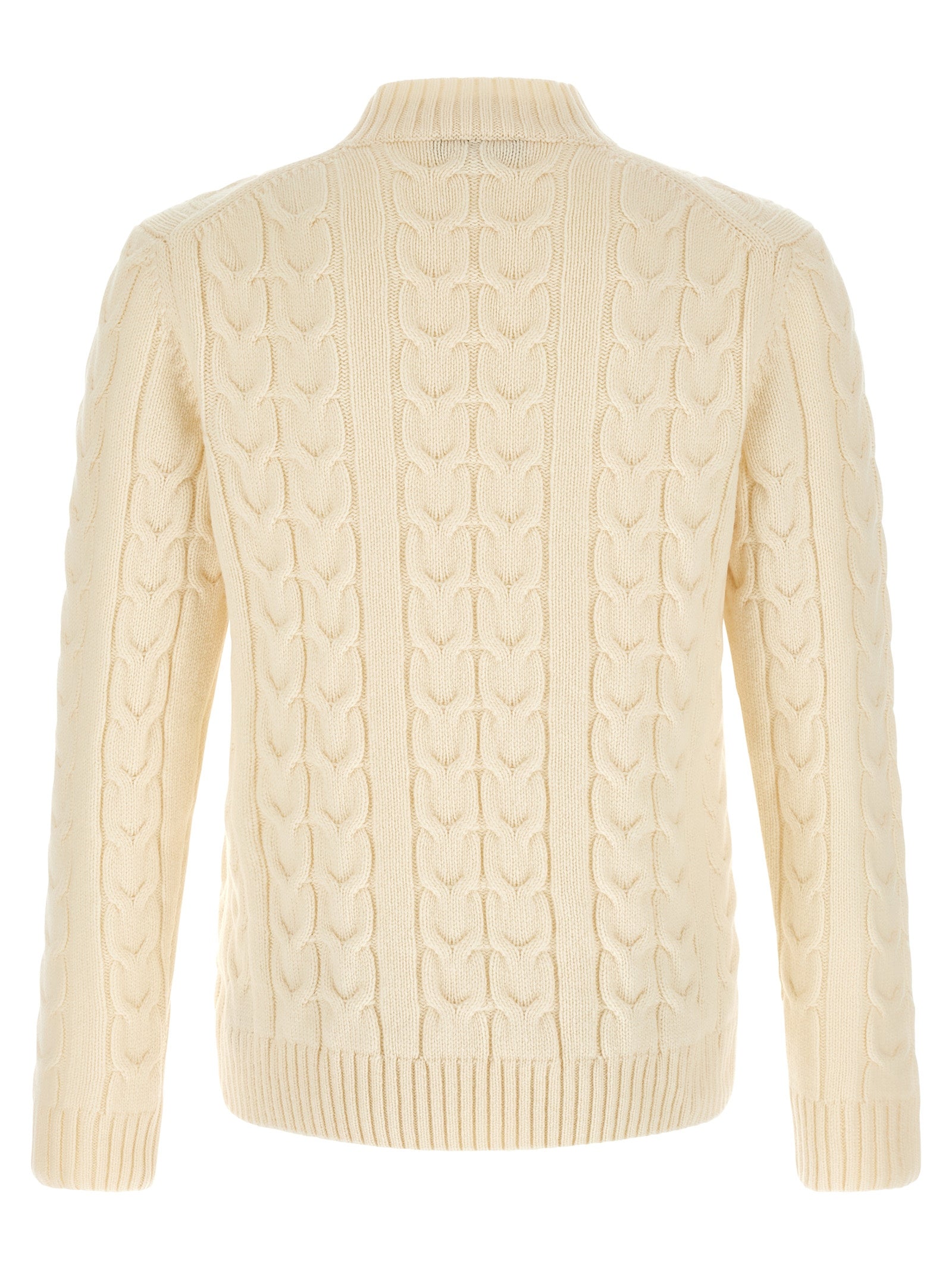 ZANONE Weiße Strickjacke aus reiner Schurwolle
