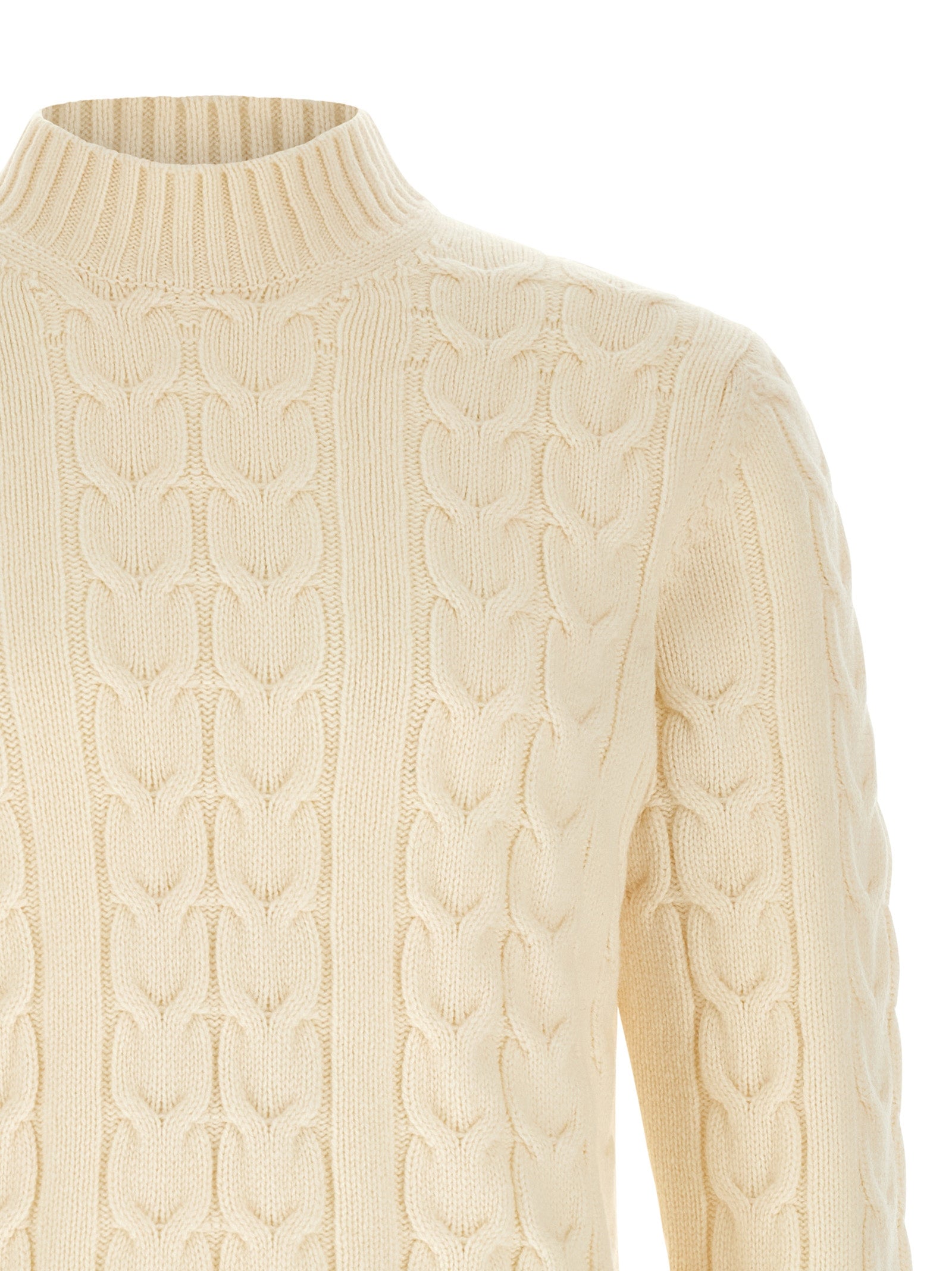 ZANONE Weiße Strickjacke aus reiner Schurwolle