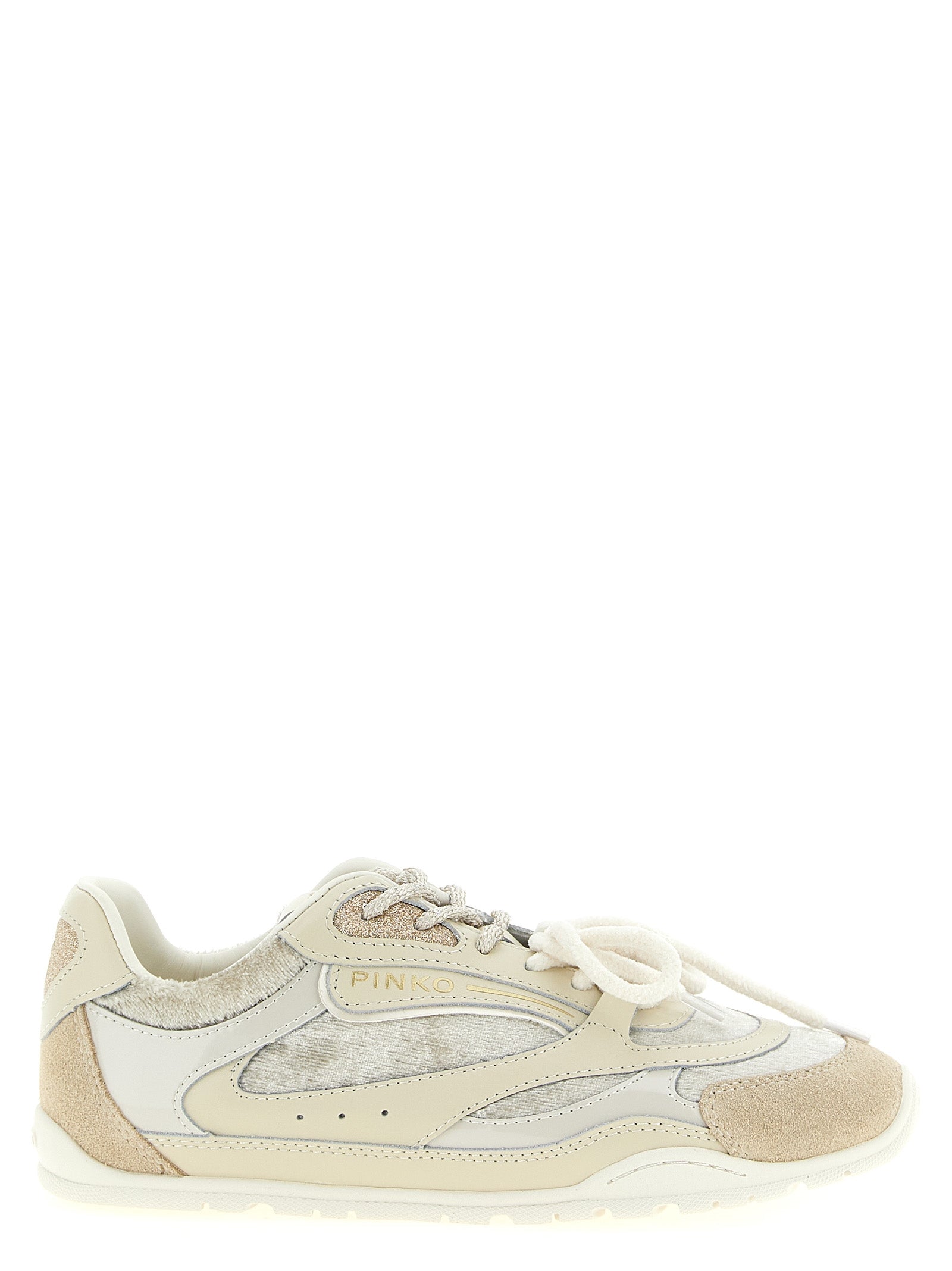 PINKO Weiße Low-Top-Sneaker aus Leder