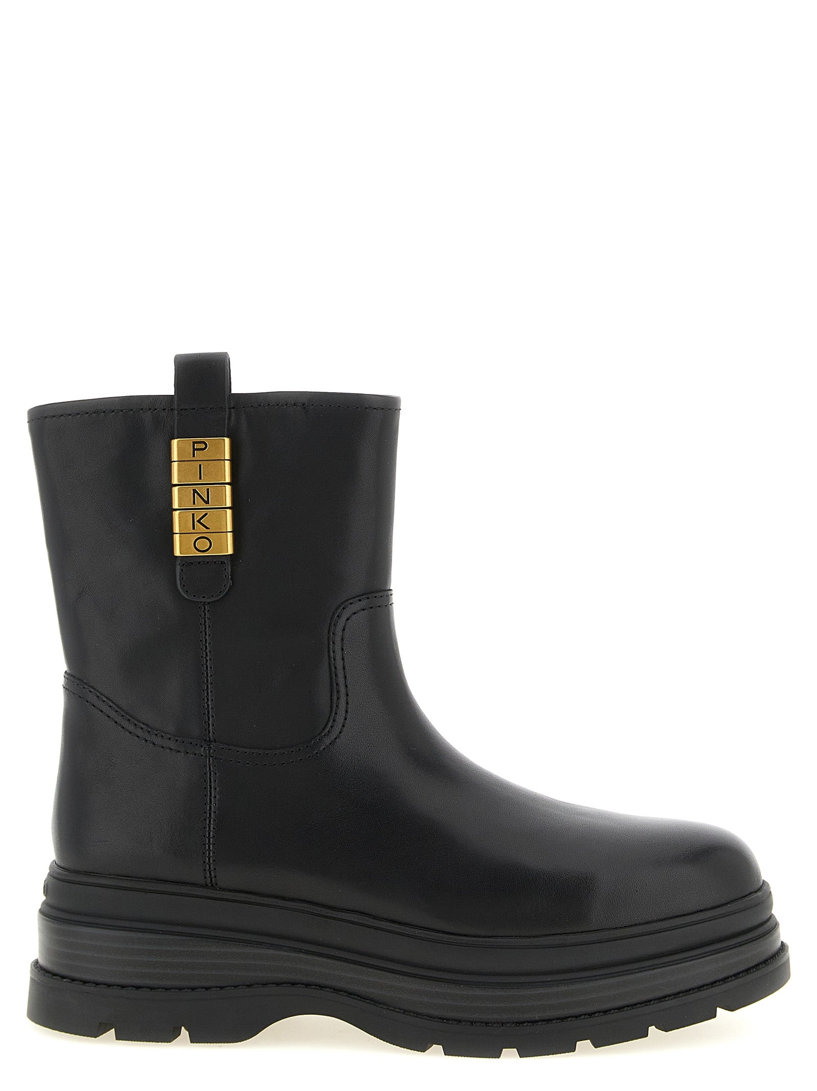 PINKO Schwarze Ankle Boots aus Rindsleder