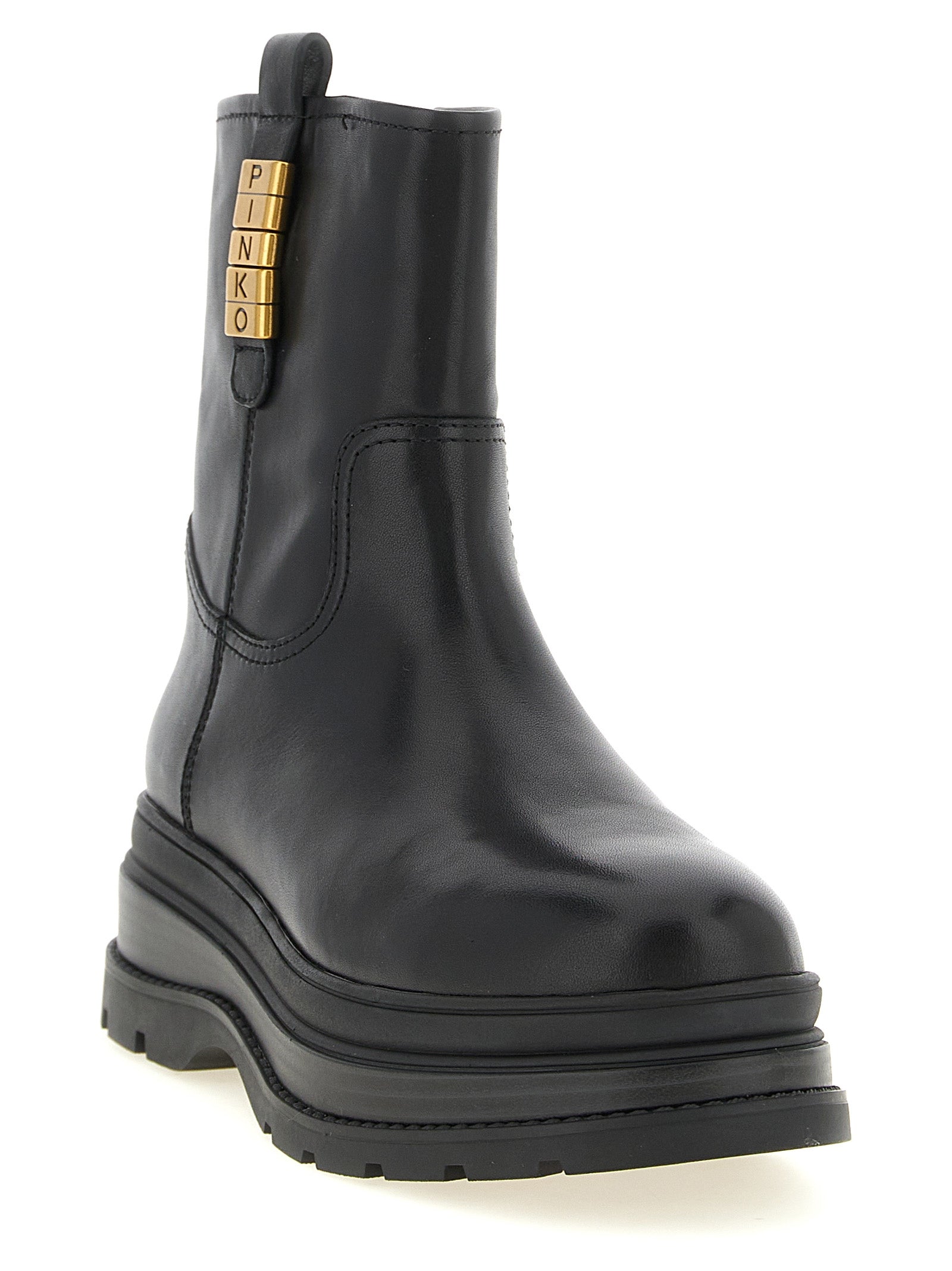 PINKO Schwarze Ankle Boots aus Rindsleder