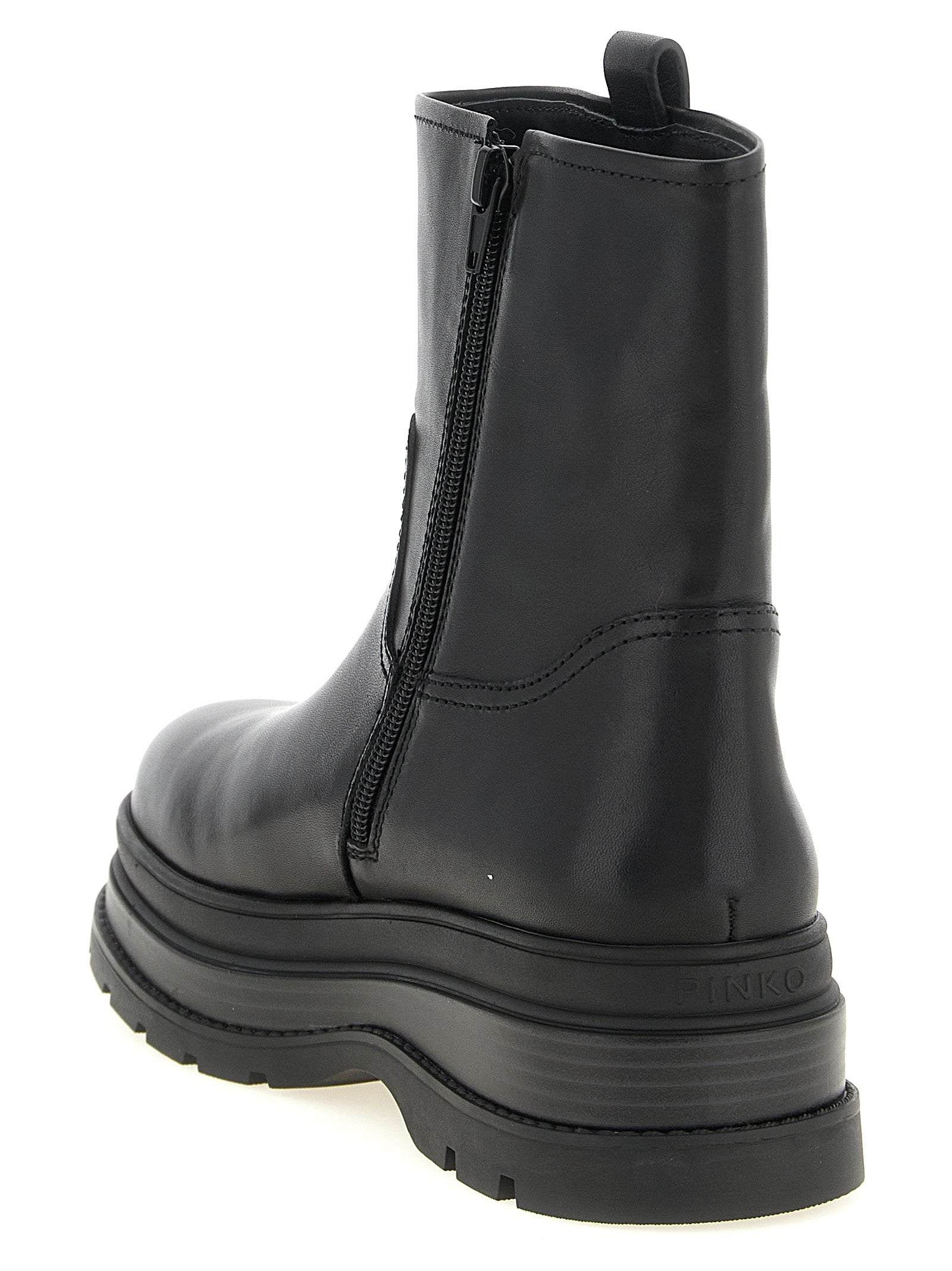 PINKO Schwarze Ankle Boots aus Rindsleder