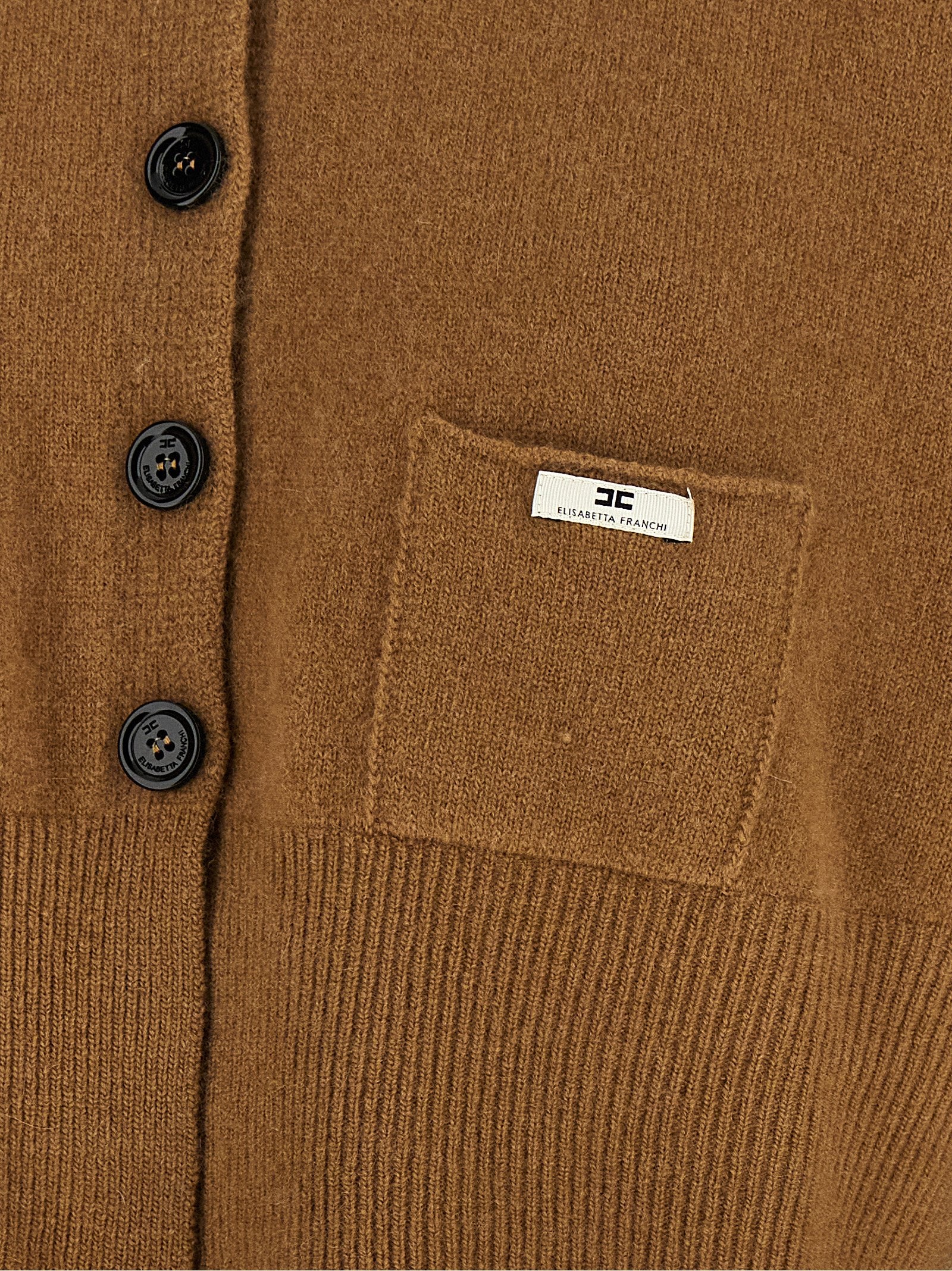 Elisabetta Franchi Brauner Wollcardigan