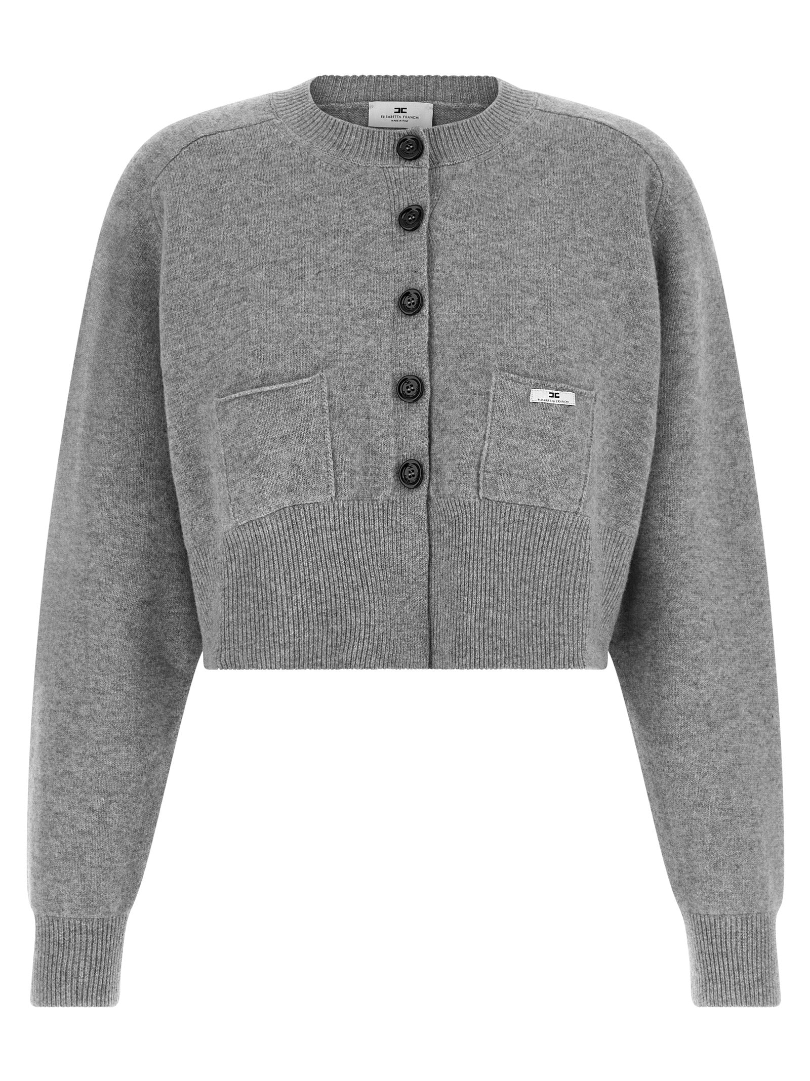 Elisabetta Franchi Grauer Wollcardigan