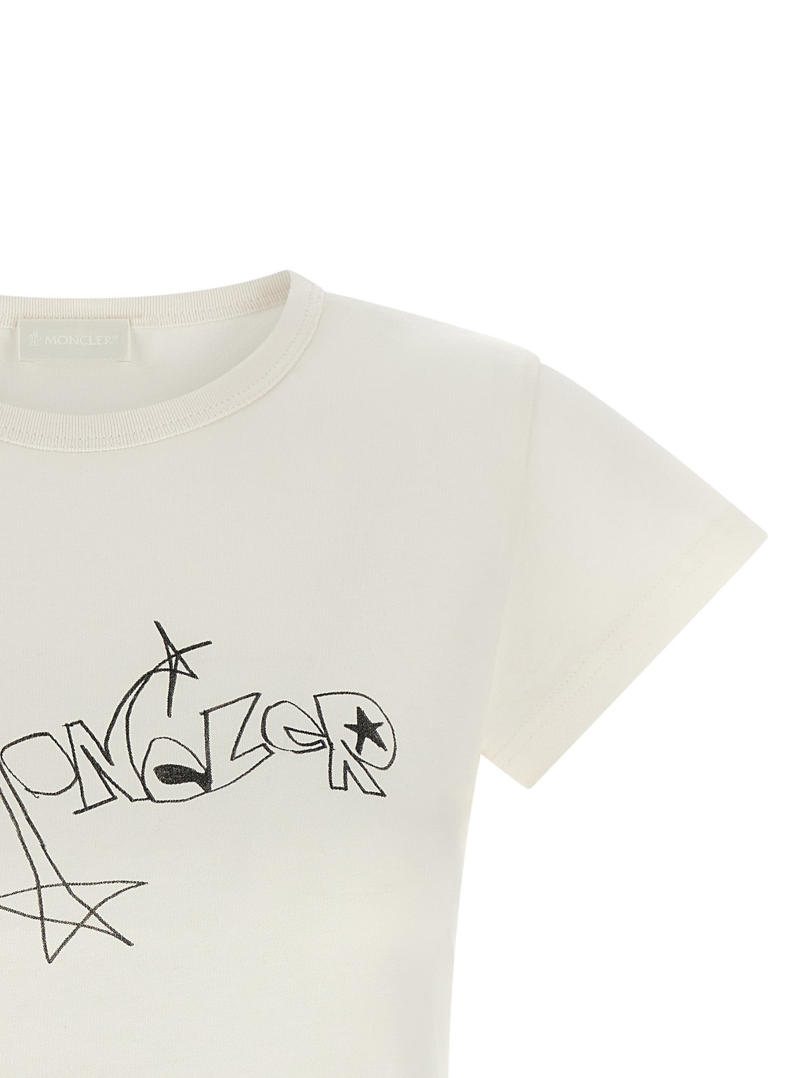 Moncler Weißes Baumwoll-T-Shirt