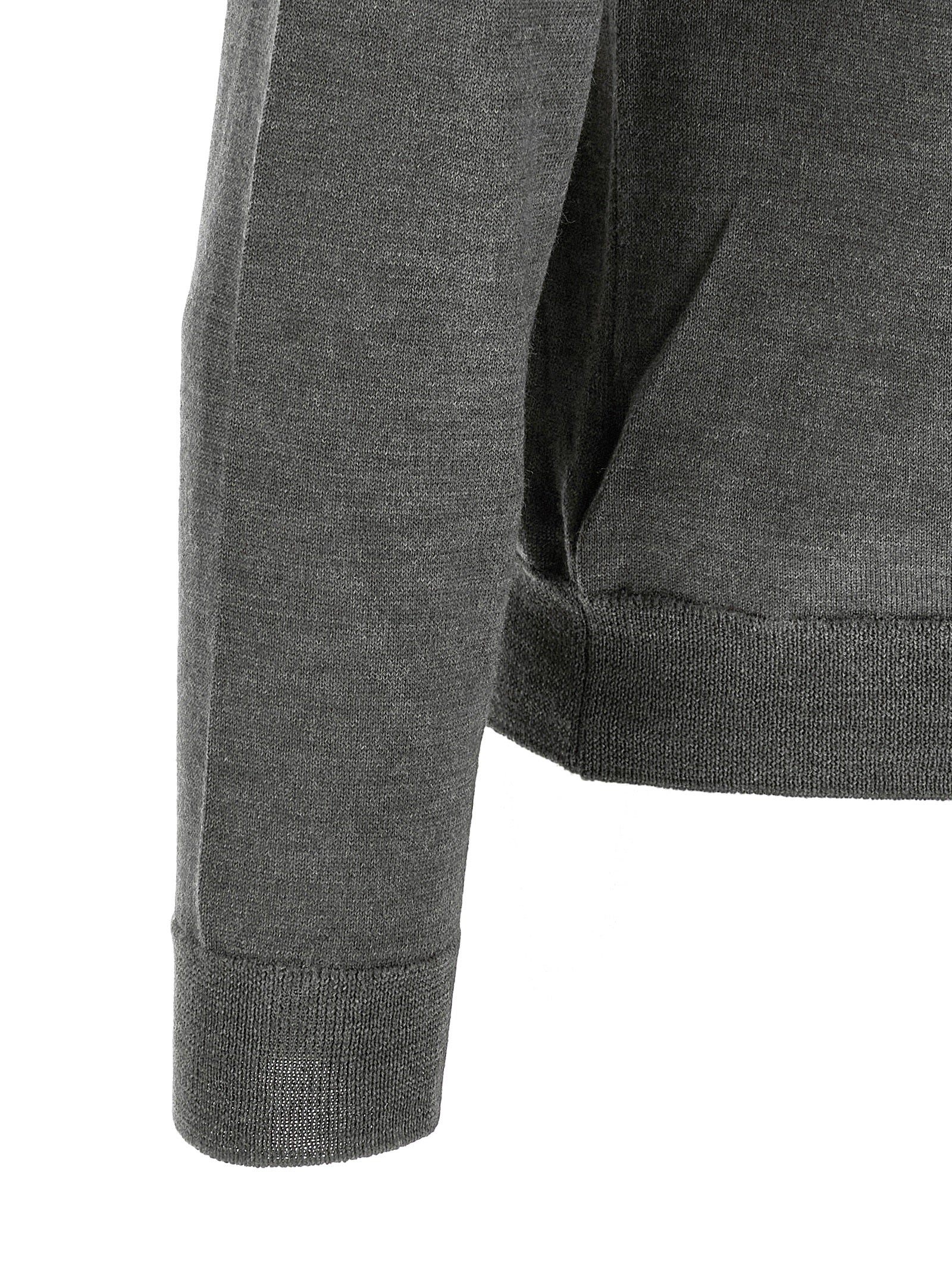 ZANONE Grauer Cardigan aus reiner Schurwolle