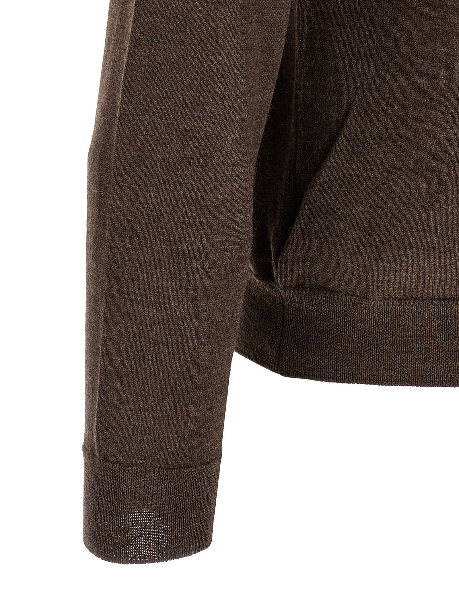ZANONE Brauner Cardigan aus reiner Schurwolle